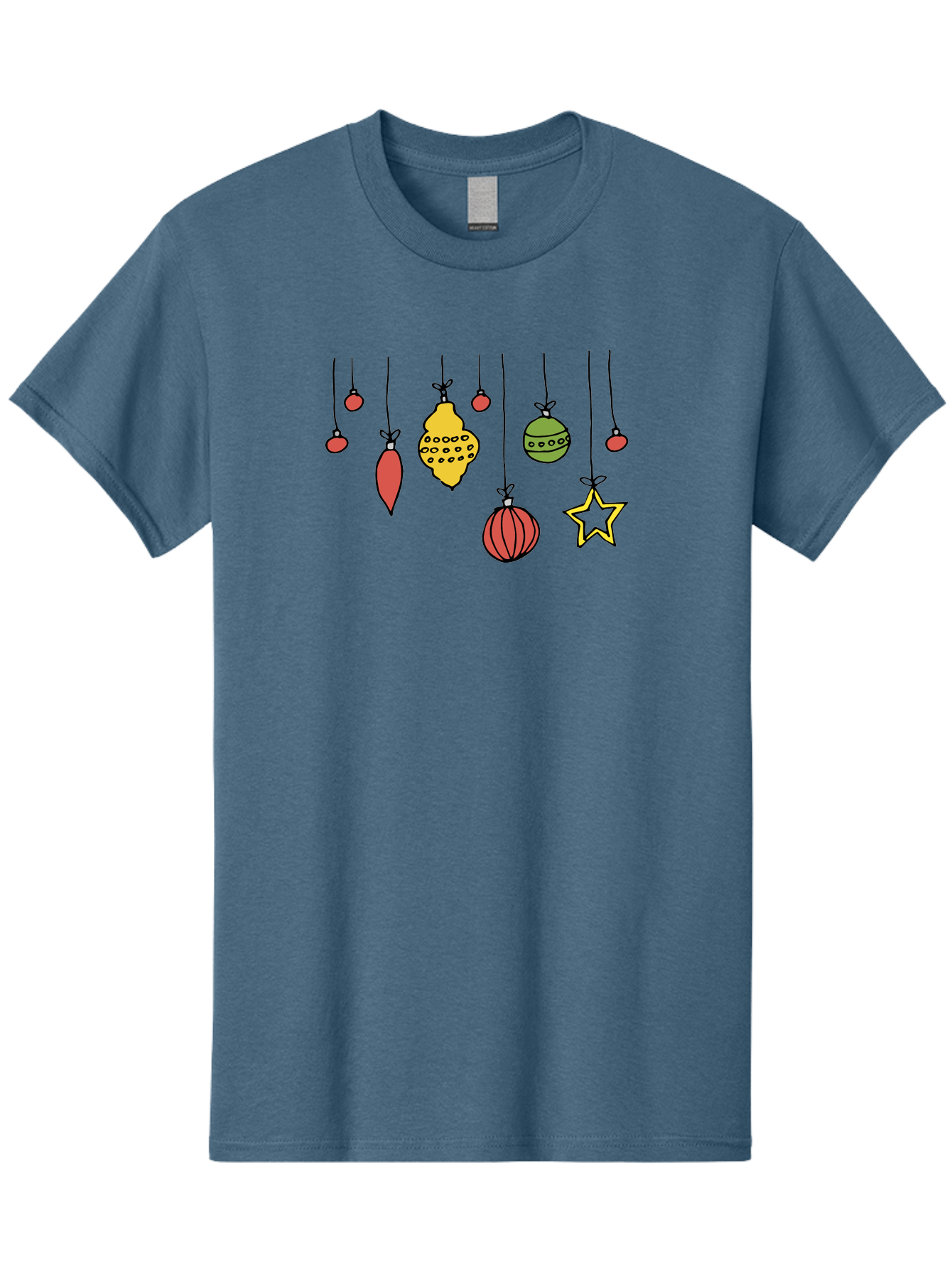 Christmas-Ornaments-1 Men'S Graphic Tee, 100% Cotton, Comfortable Casual Summer Wear, Machine Washable, Christmas Ornaments, Hanging Decorations, Festive Decor, Holiday Season, Christmas Tree Decorations, Red And Green Ornaments, -  Aaa816 25