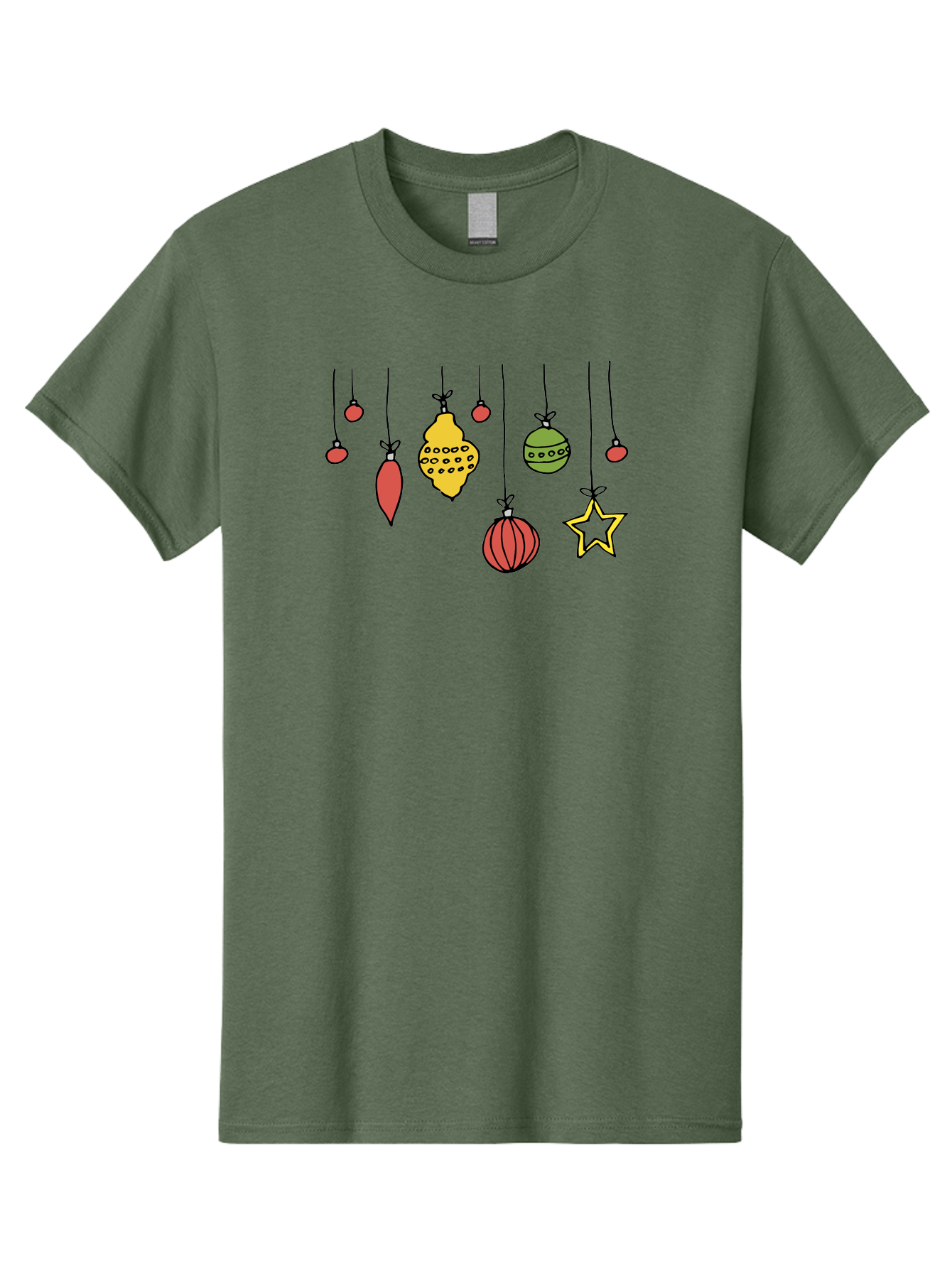 Christmas-Ornaments-1 Men'S Graphic Tee, 100% Cotton, Comfortable Casual Summer Wear, Machine Washable, Christmas Ornaments, Hanging Decorations, Festive Decor, Holiday Season, Christmas Tree Decorations, Red And Green Ornaments, -  Aaa816 29