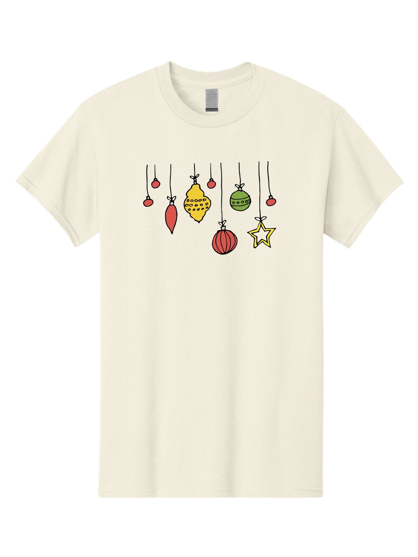 Christmas-Ornaments-1 Men'S Graphic Tee, 100% Cotton, Comfortable Casual Summer Wear, Machine Washable, Christmas Ornaments, Hanging Decorations, Festive Decor, Holiday Season, Christmas Tree Decorations, Red And Green Ornaments, -  Aaa816 15