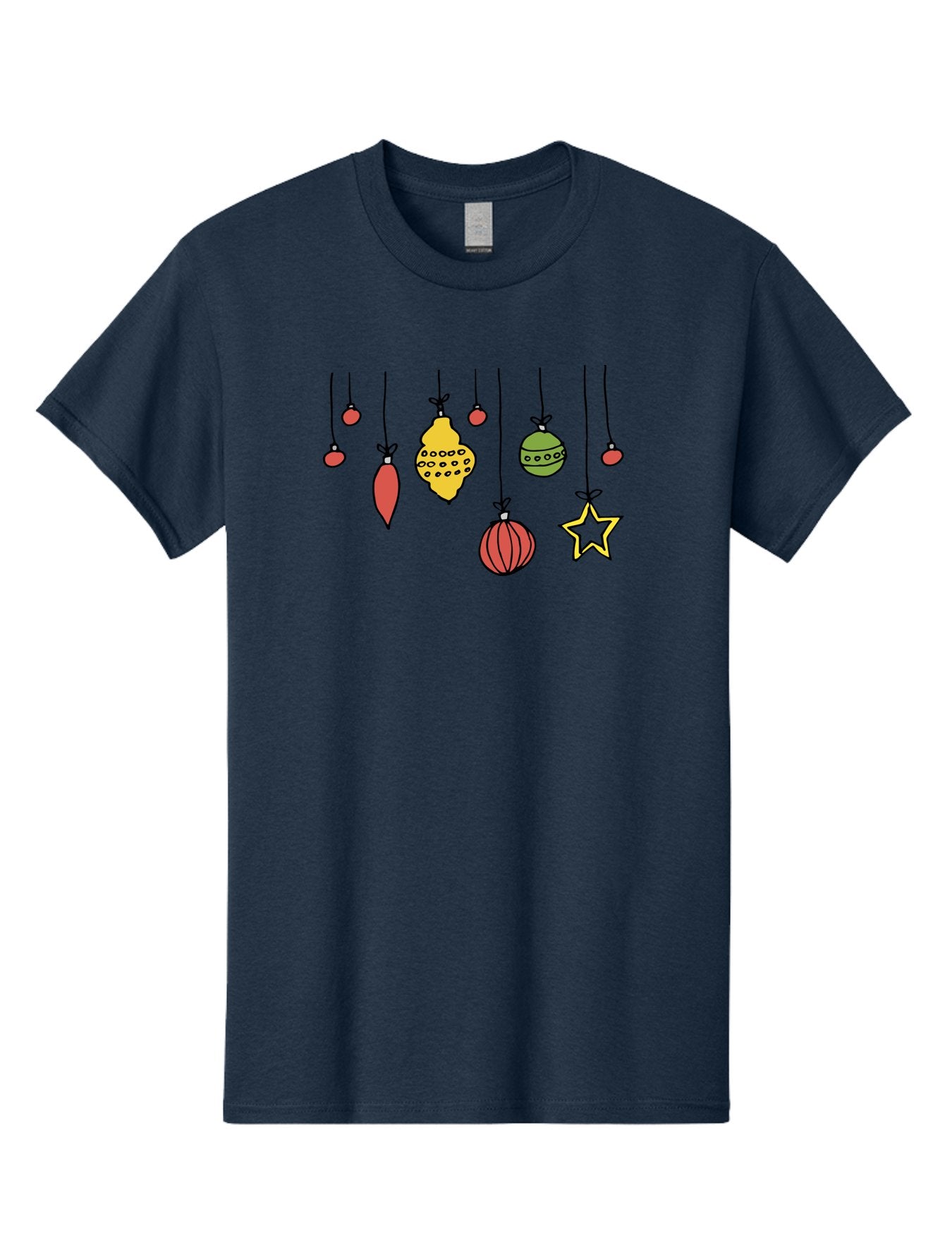 Christmas-Ornaments-1 Men'S Graphic Tee, 100% Cotton, Comfortable Casual Summer Wear, Machine Washable, Christmas Ornaments, Hanging Decorations, Festive Decor, Holiday Season, Christmas Tree Decorations, Red And Green Ornaments, -  Aaa816