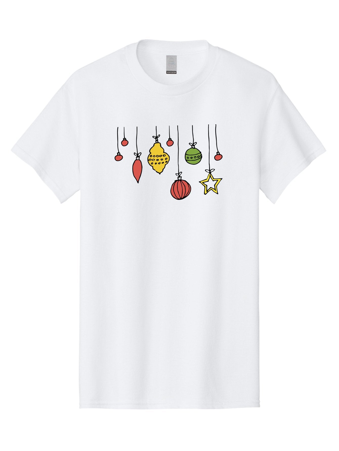 Christmas-Ornaments-1 Men'S Graphic Tee, 100% Cotton, Comfortable Casual Summer Wear, Machine Washable, Christmas Ornaments, Hanging Decorations, Festive Decor, Holiday Season, Christmas Tree Decorations, Red And Green Ornaments, -  Aaa816 9
