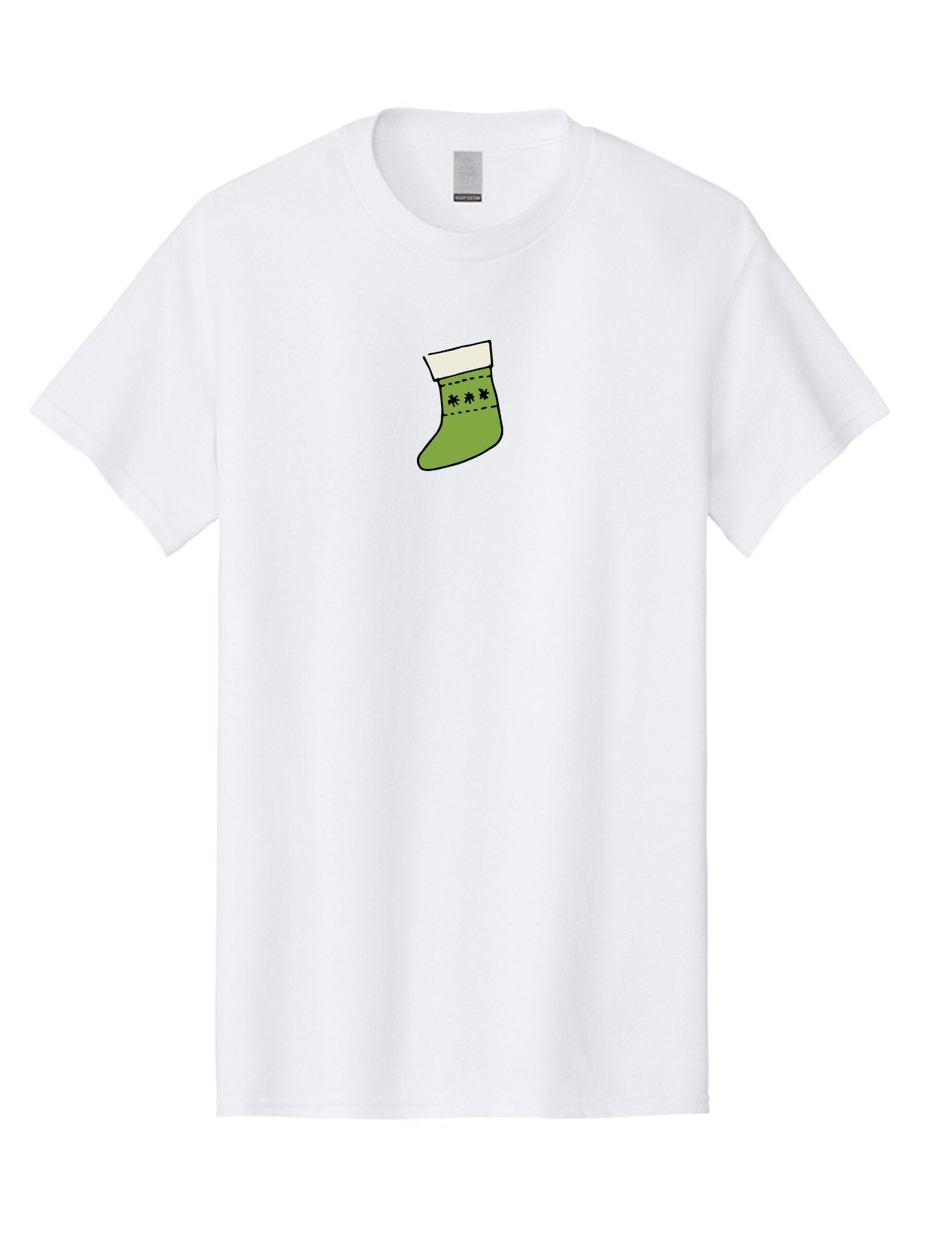 Christmas-Stocking-1 Men'S Graphic Tee, 100% Cotton, Comfortable Casual Summer Wear, Machine Washable, Christmas Stocking, Festive Decoration, Holiday Tradition, Gift Giving, Christmas Celebration, Winter Wonderland, Snowflake Pattern, -  Aaa819