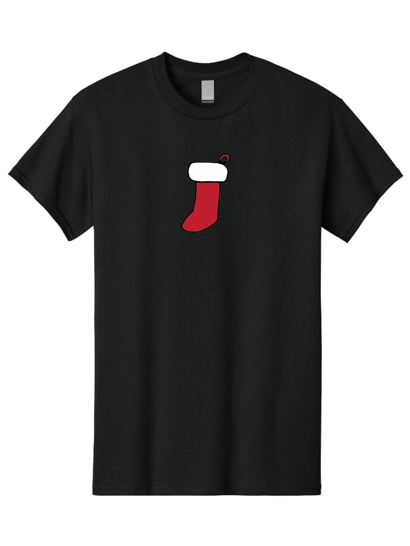 Christmas-Stocking-2 Men'S Graphic Tee, 100% Cotton, Comfortable Casual Summer Wear, Machine Washable, Christmas Stocking, Red And White, Festive Decor, Holiday Season, Merry Christmas, Winter Wonderland, Seasonal Illustration -  Aaa820