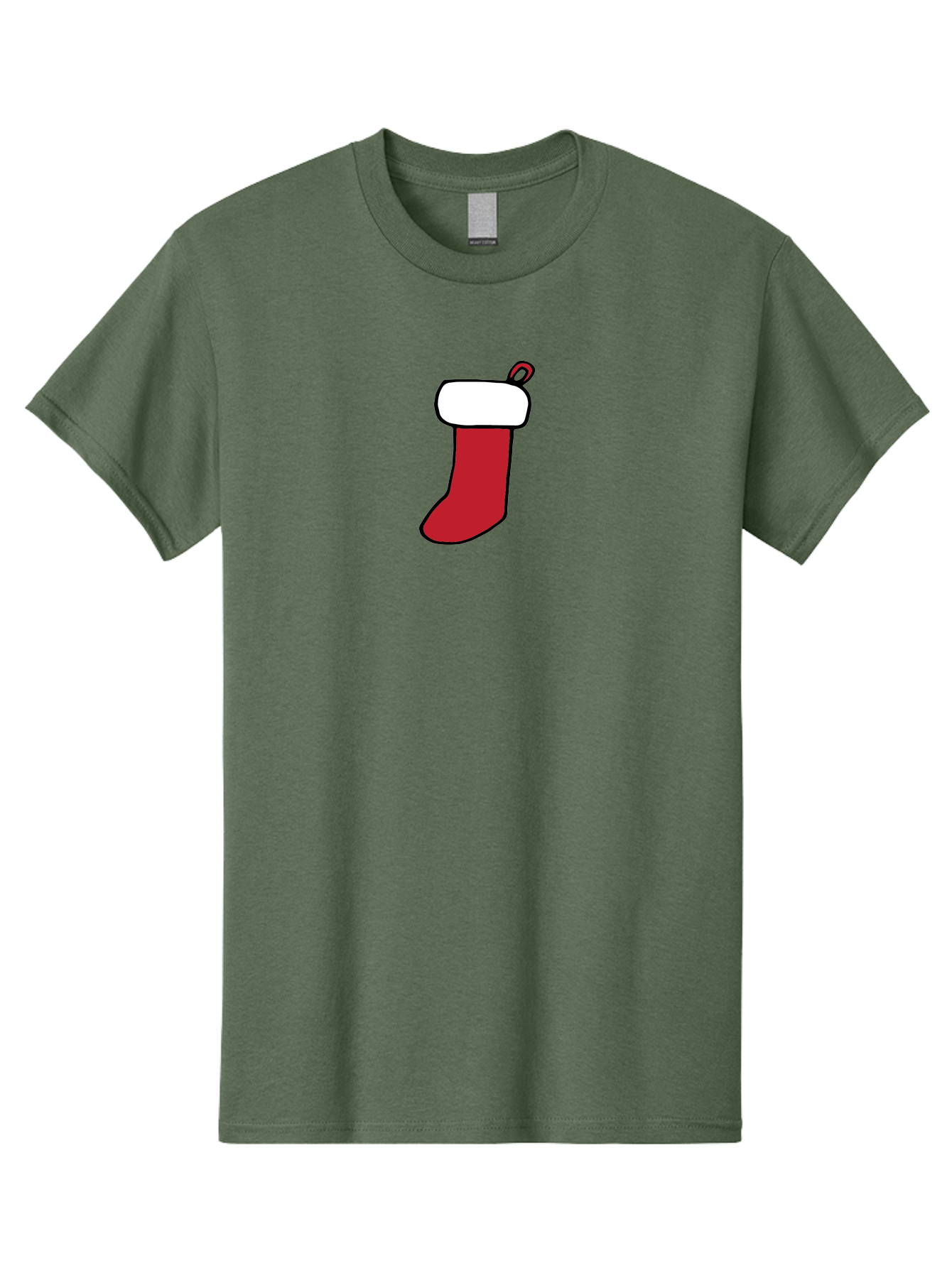 Christmas-Stocking-2 Men'S Graphic Tee, 100% Cotton, Comfortable Casual Summer Wear, Machine Washable, Christmas Stocking, Red And White, Festive Decor, Holiday Season, Merry Christmas, Winter Wonderland, Seasonal Illustration -  Aaa820