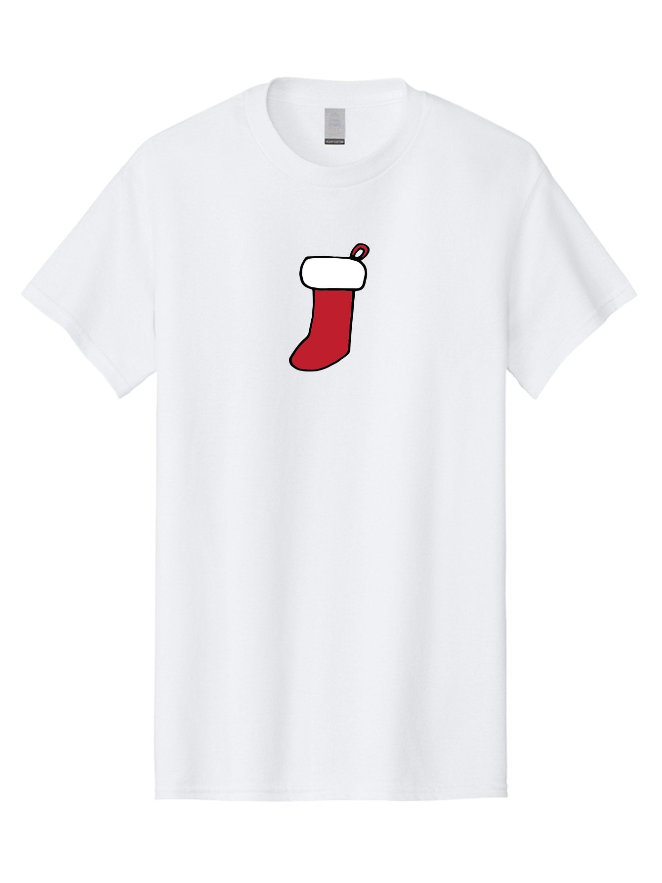 Christmas-Stocking-2 Men'S Graphic Tee, 100% Cotton, Comfortable Casual Summer Wear, Machine Washable, Christmas Stocking, Red And White, Festive Decor, Holiday Season, Merry Christmas, Winter Wonderland, Seasonal Illustration -  Aaa820 3