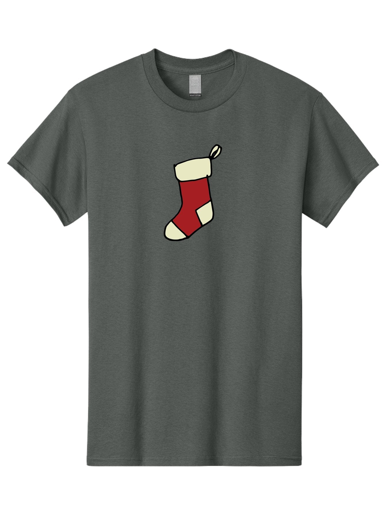Christmas-Stocking Men'S Graphic Tee, 100% Cotton, Comfortable Casual Summer Wear, Machine Washable, Christmas Stocking, Holiday Decor, Festive Tradition, Red And White Colors, Black Outline, Cartoon Style, Holiday Season, Winter Wonderland -  Aaa821 13
