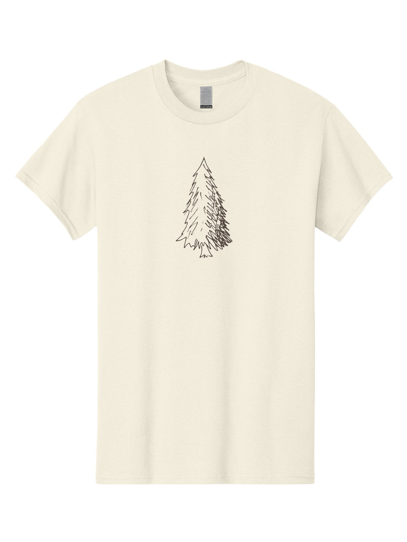 Christmas-Tree-1 Men'S Graphic Tee, 100% Cotton, Comfortable Casual Summer Wear, Machine Washable, Hand-Drawn Christmas Tree, Simple Illustration, Festive Symbol, Holiday Decoration, Minimalist Design, Purple Outline -  Aaa822