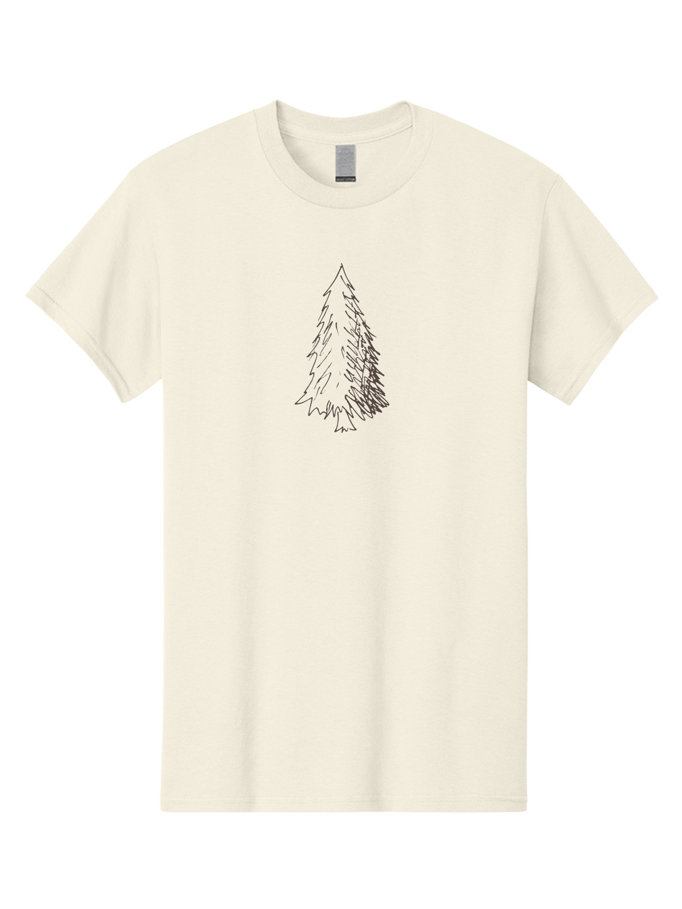 Christmas-Tree-1 Men'S Graphic Tee, 100% Cotton, Comfortable Casual Summer Wear, Machine Washable, Hand-Drawn Christmas Tree, Simple Illustration, Festive Symbol, Holiday Decoration, Minimalist Design, Purple Outline -  Aaa822