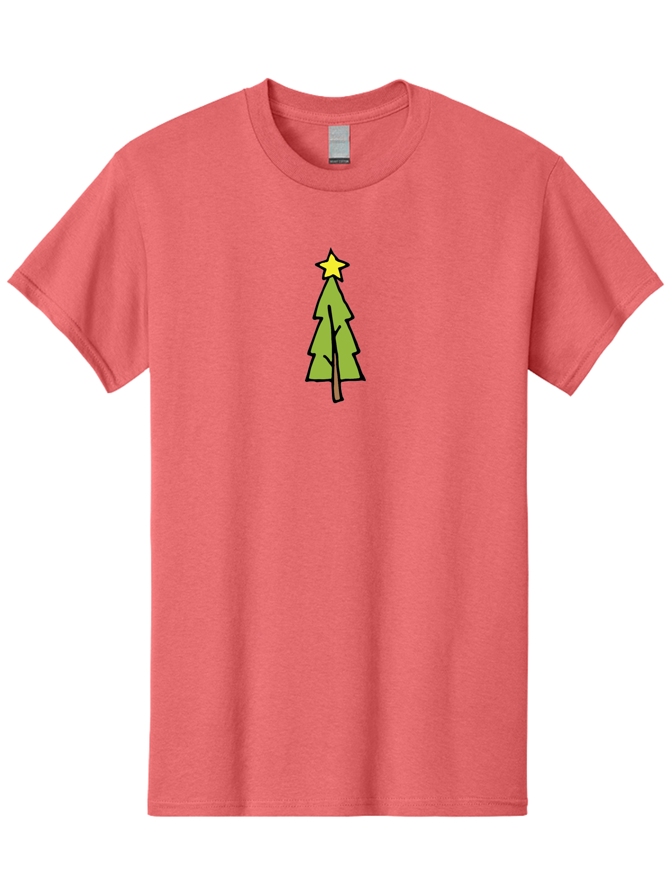 Christmas-Tree-4 Men'S Graphic Tee, 100% Cotton, Comfortable Casual Summer Wear, Machine Washable, Christmas Tree, Festive Season, Holiday Decorations, Star Topper, Cartoon Style, Simple Design, Green Tree, Yellow Star, Winter Wonderland, -  Aaa825 11