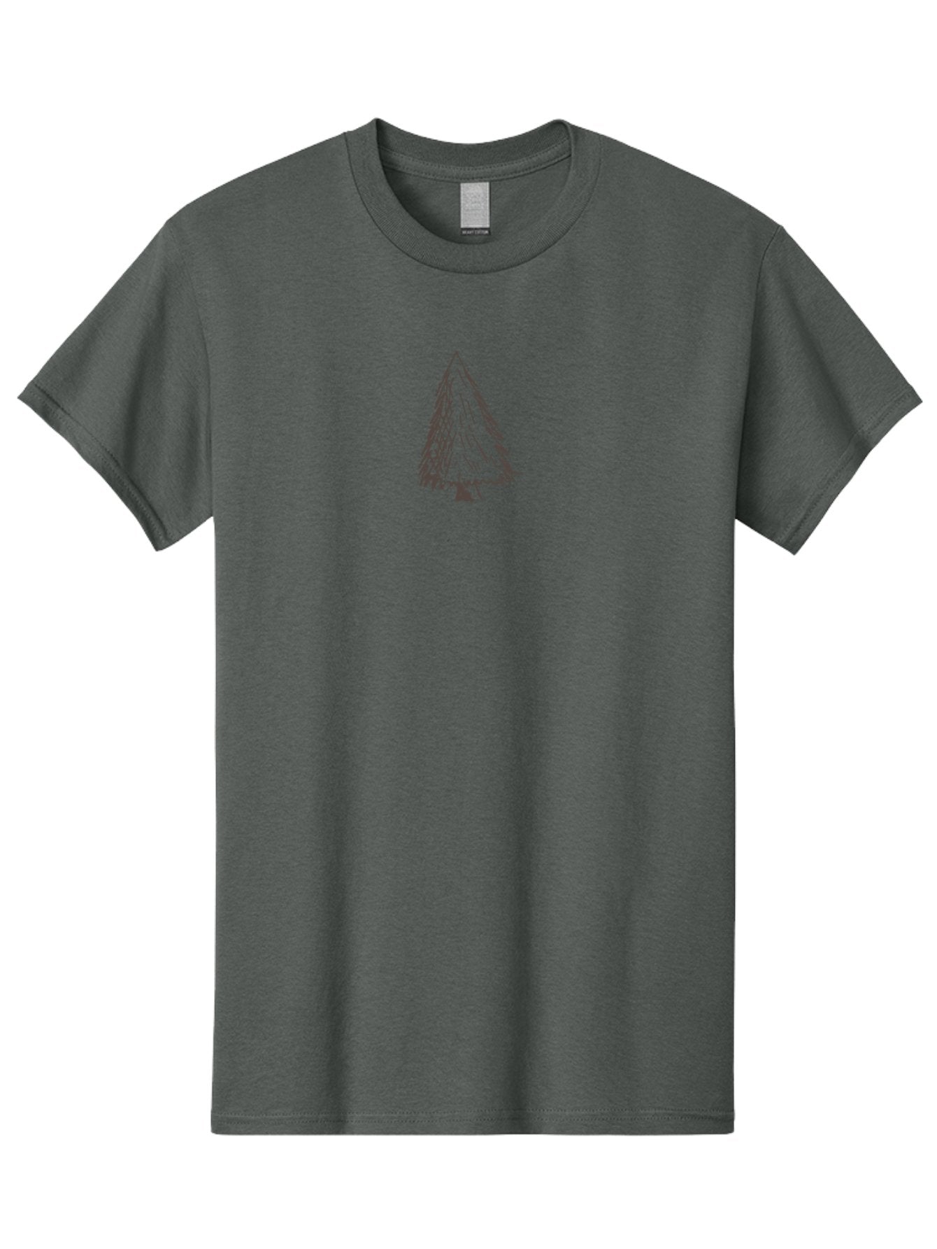 Christmas-Tree Men'S Graphic Tee, 100% Cotton, Comfortable Casual Summer Wear, Machine Washable, Hand Drawn Pine Tree, Simple Illustration, Minimalist Design, Triangular Shape, Dark Gray Lines, Rustic Charm, Whimsical Art, Forest Symbol -  Aaa826 5