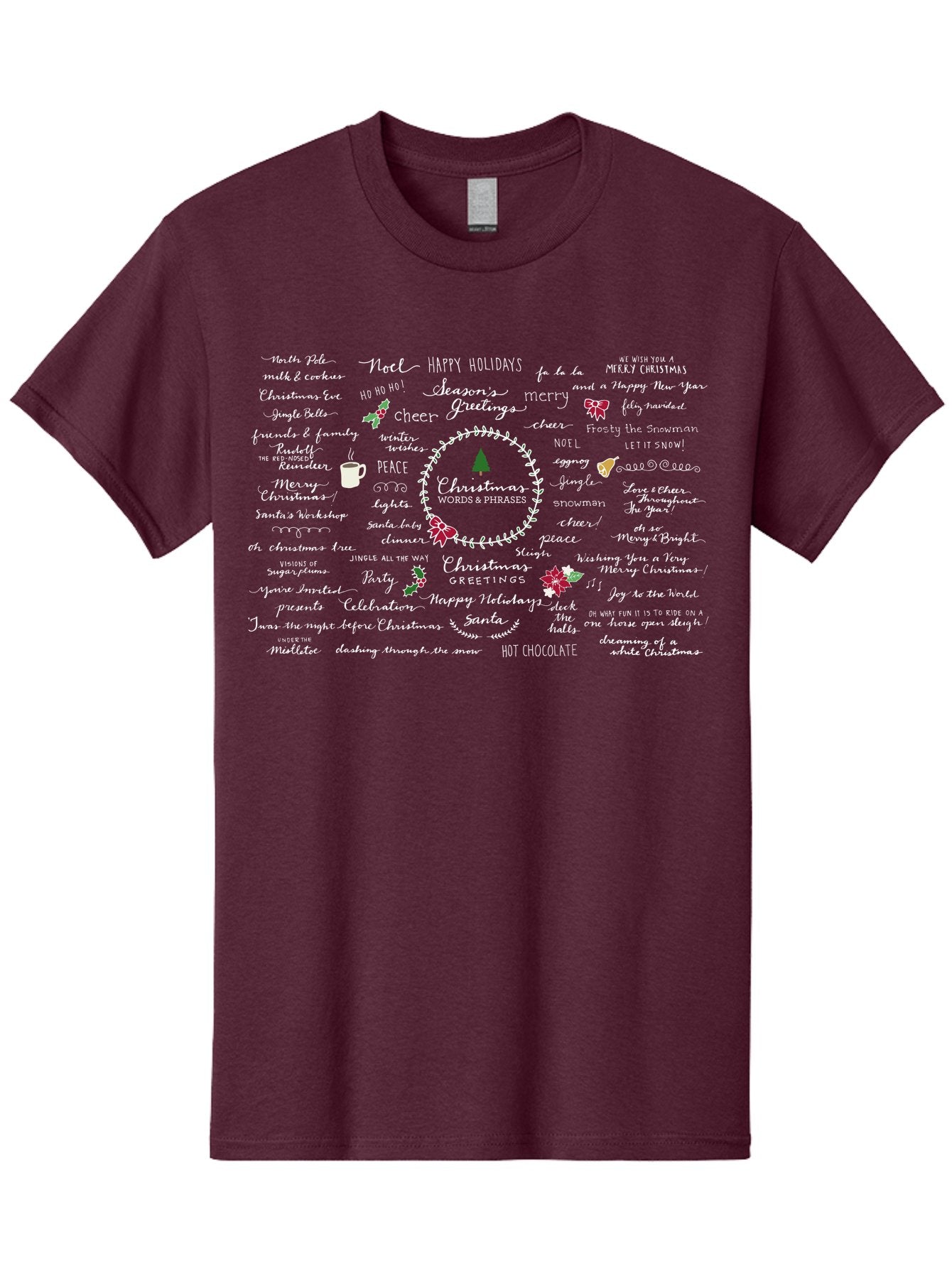 Christmas-Wishes-Blessings Men'S Graphic Tee, 100% Cotton, Comfortable Casual Summer Wear, Machine Washable, Christmas Wishes, Holiday Cheer, Joyful Greetings, Festive Atmosphere, Happy Holidays, Christmas Tree, Celebration, Peace, -  Aaa827 5