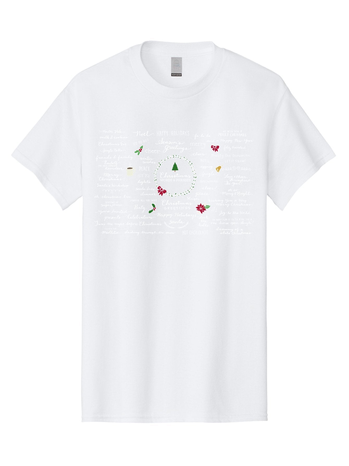 Christmas-Wishes-Blessings Men'S Graphic Tee, 100% Cotton, Comfortable Casual Summer Wear, Machine Washable, Christmas Wishes, Holiday Cheer, Joyful Greetings, Festive Atmosphere, Happy Holidays, Christmas Tree, Celebration, Peace, -  Aaa827 14