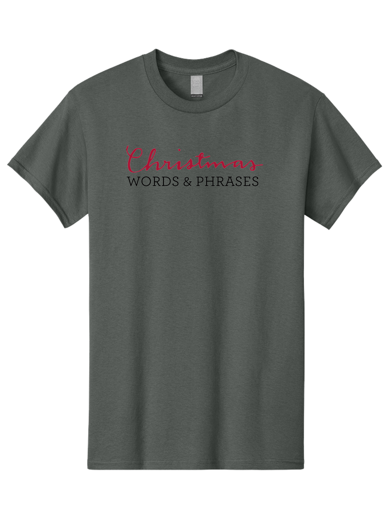 Christmas-Words-Phrases-2 Men'S Graphic Tee, 100% Cotton, Comfortable Casual Summer Wear, Machine Washable, Christmas Graphics, Holiday Phrases, Festive Fonts, Christmas Vocabulary, Seasonal Wording, Red And Black Text -  Aaa829 13