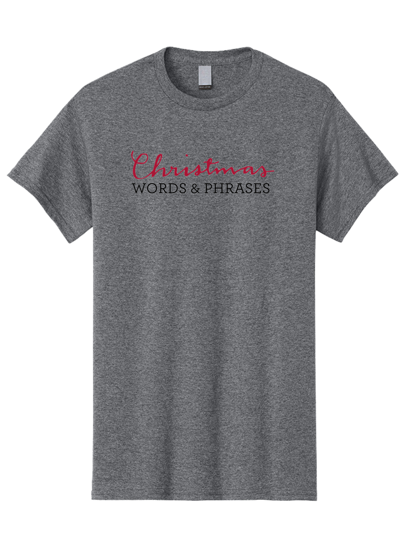 Christmas-Words-Phrases-2 Men'S Graphic Tee, 100% Cotton, Comfortable Casual Summer Wear, Machine Washable, Christmas Graphics, Holiday Phrases, Festive Fonts, Christmas Vocabulary, Seasonal Wording, Red And Black Text -  Aaa829 29