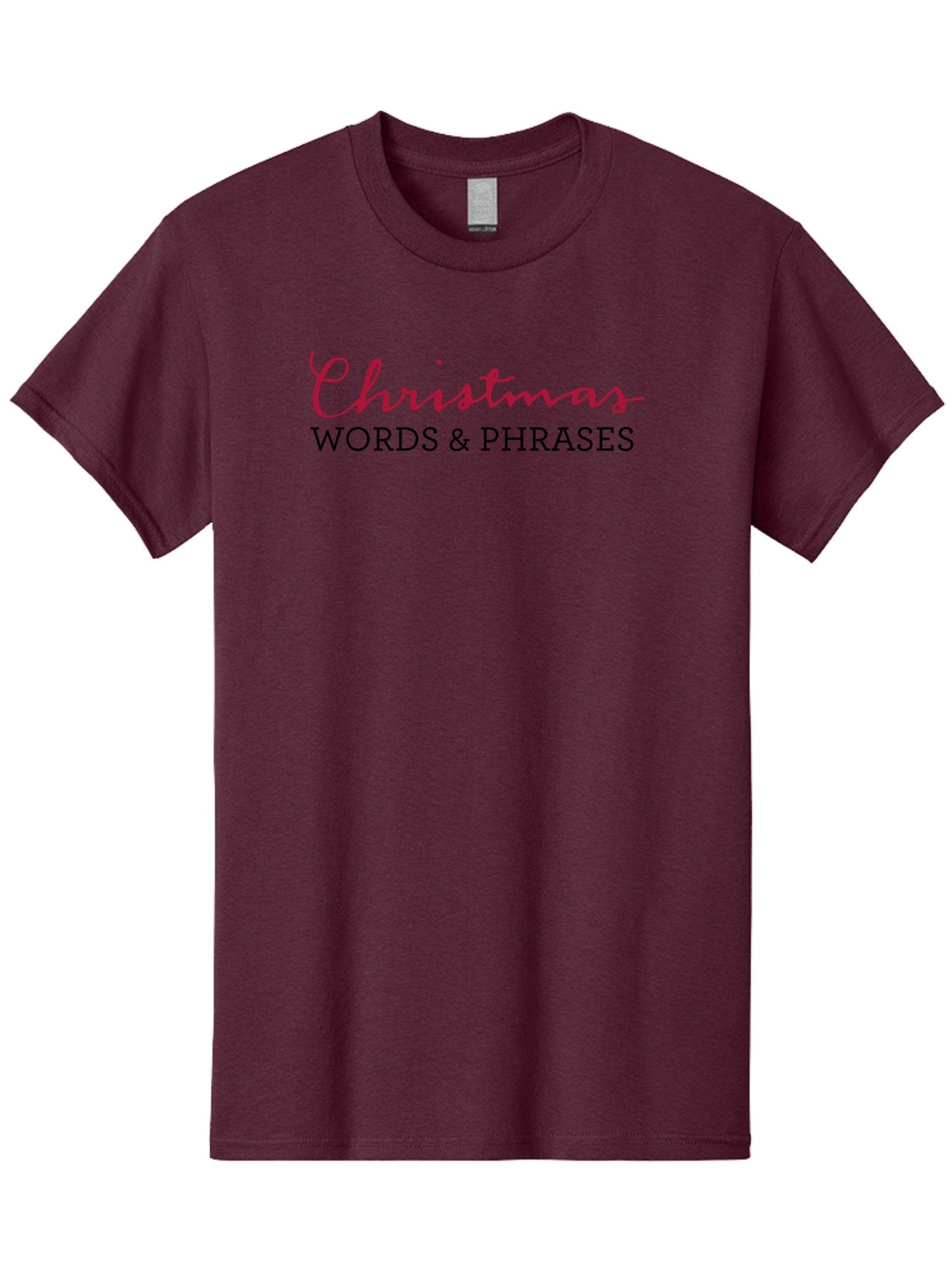 Christmas-Words-Phrases-2 Men'S Graphic Tee, 100% Cotton, Comfortable Casual Summer Wear, Machine Washable, Christmas Graphics, Holiday Phrases, Festive Fonts, Christmas Vocabulary, Seasonal Wording, Red And Black Text -  Aaa829 14