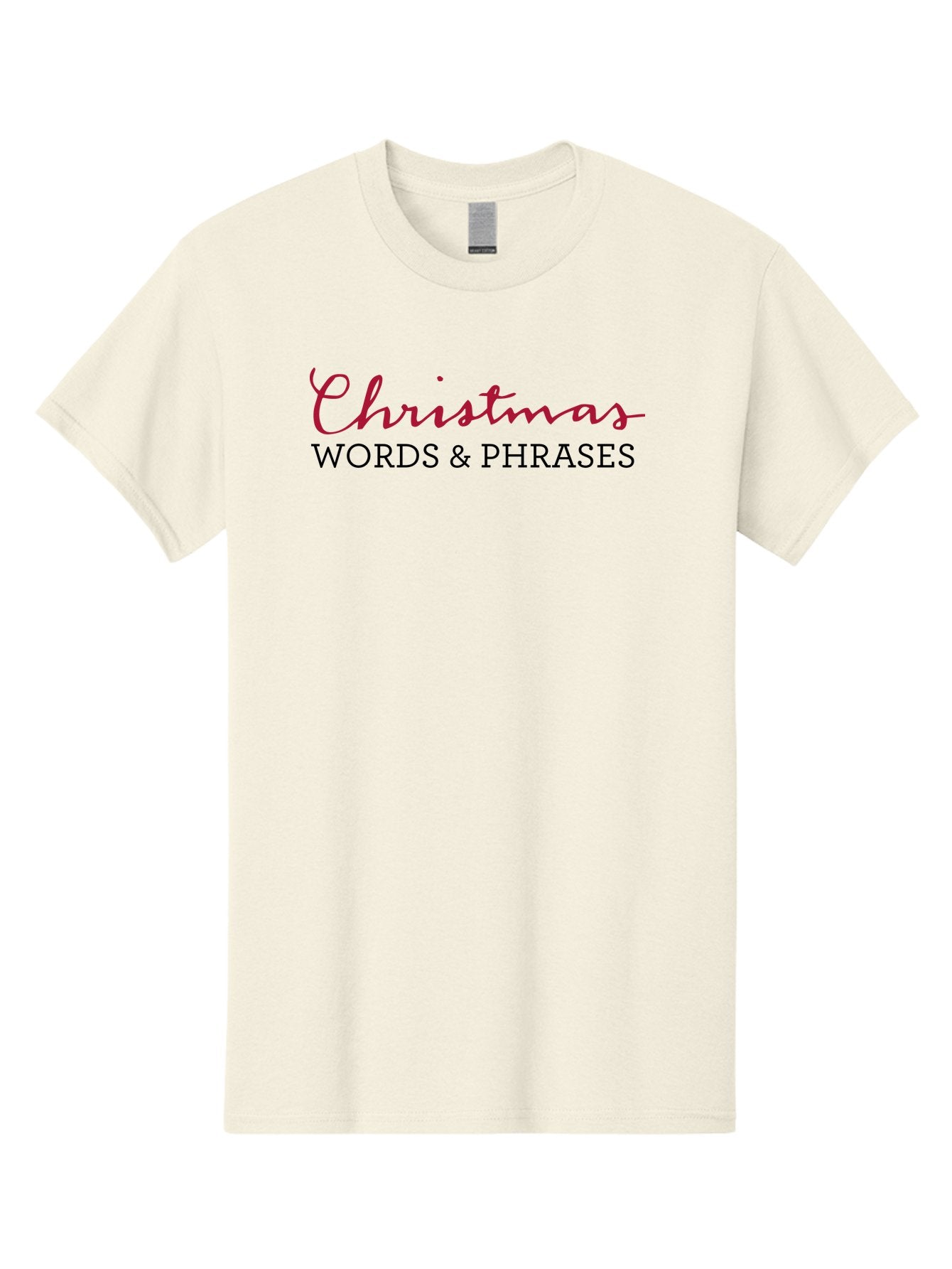 Christmas-Words-Phrases-2 Men'S Graphic Tee, 100% Cotton, Comfortable Casual Summer Wear, Machine Washable, Christmas Graphics, Holiday Phrases, Festive Fonts, Christmas Vocabulary, Seasonal Wording, Red And Black Text -  Aaa829 15