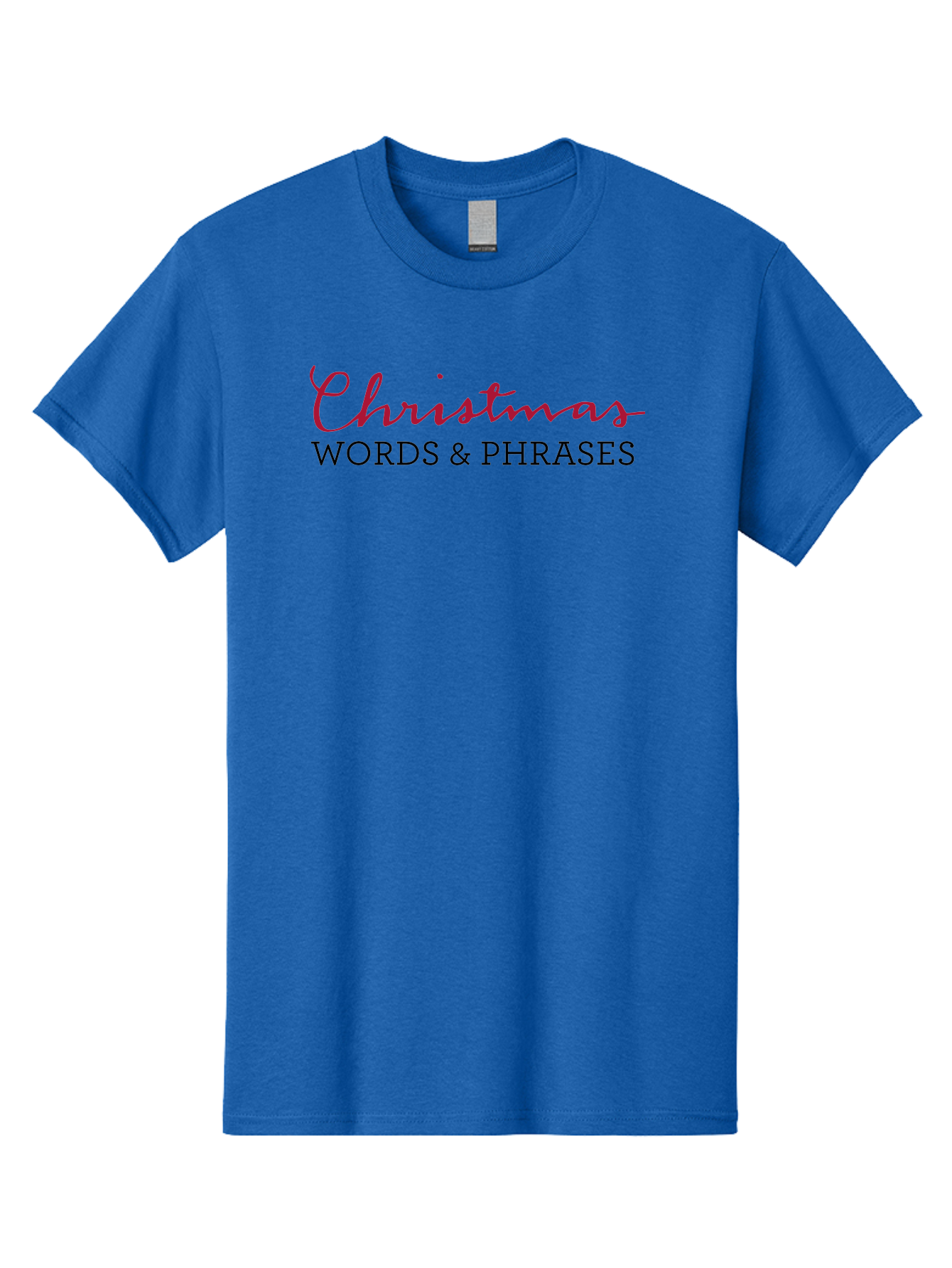 Christmas-Words-Phrases-2 Men'S Graphic Tee, 100% Cotton, Comfortable Casual Summer Wear, Machine Washable, Christmas Graphics, Holiday Phrases, Festive Fonts, Christmas Vocabulary, Seasonal Wording, Red And Black Text -  Aaa829 25