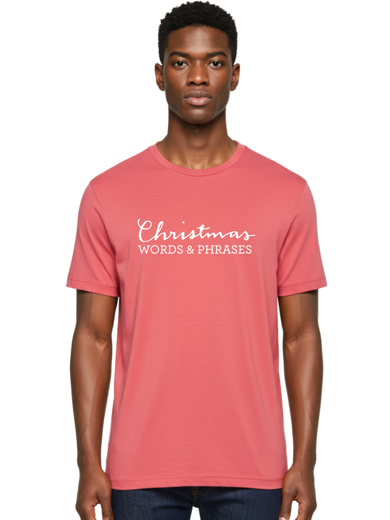 Christmas-Words-Phrases Men'S Graphic Tee, 100% Cotton, Comfortable Casual Summer Wear, Machine Washable, Christmas Words, Holiday Phrases, Festive Language, Christmas Vocabulary, Winter Phrases, Seasonal Expressions, Christmas Terminology -  Aaa830 10