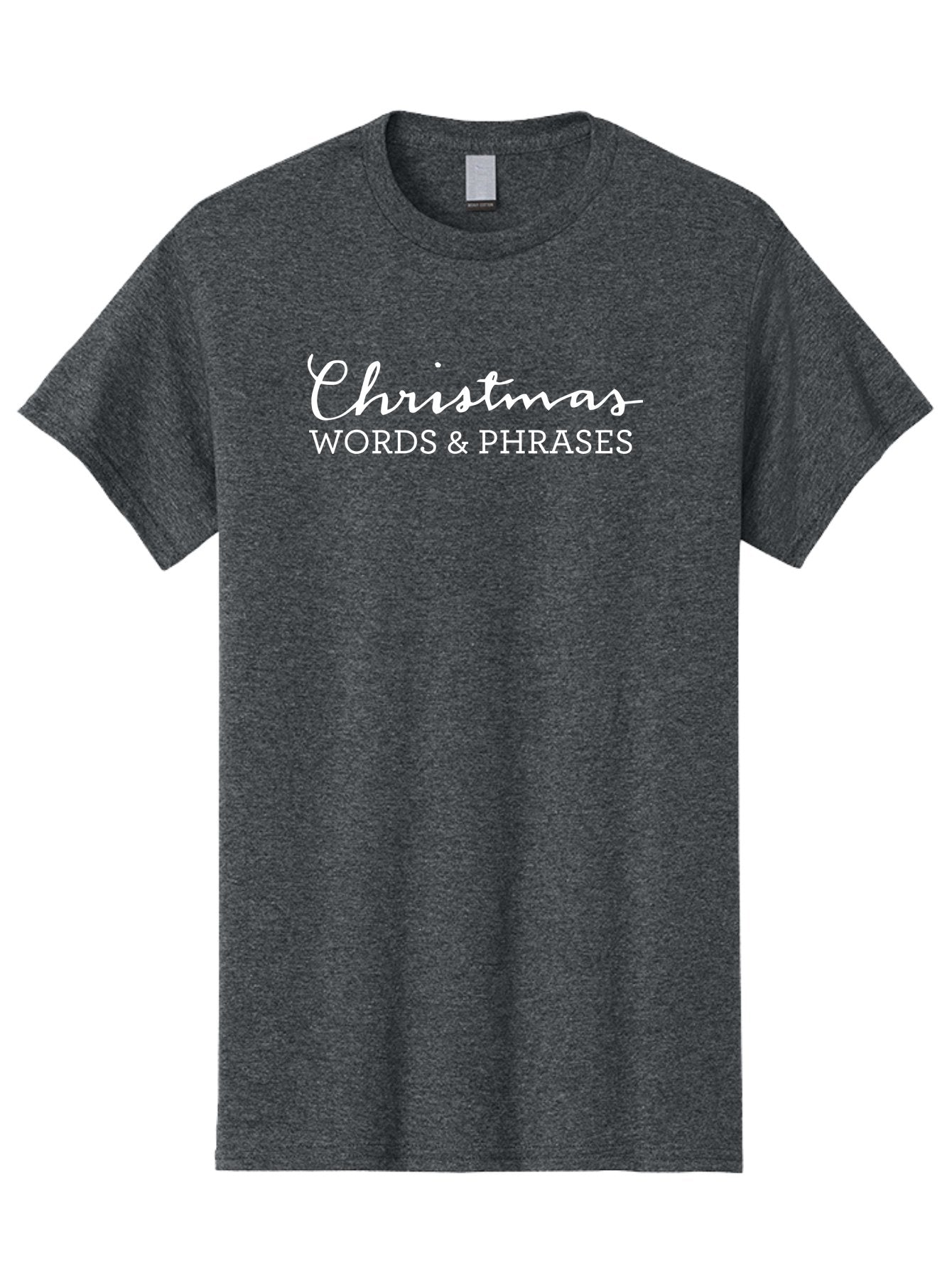 Christmas-Words-Phrases Men'S Graphic Tee, 100% Cotton, Comfortable Casual Summer Wear, Machine Washable, Christmas Words, Holiday Phrases, Festive Language, Christmas Vocabulary, Winter Phrases, Seasonal Expressions, Christmas Terminology -  Aaa830 11