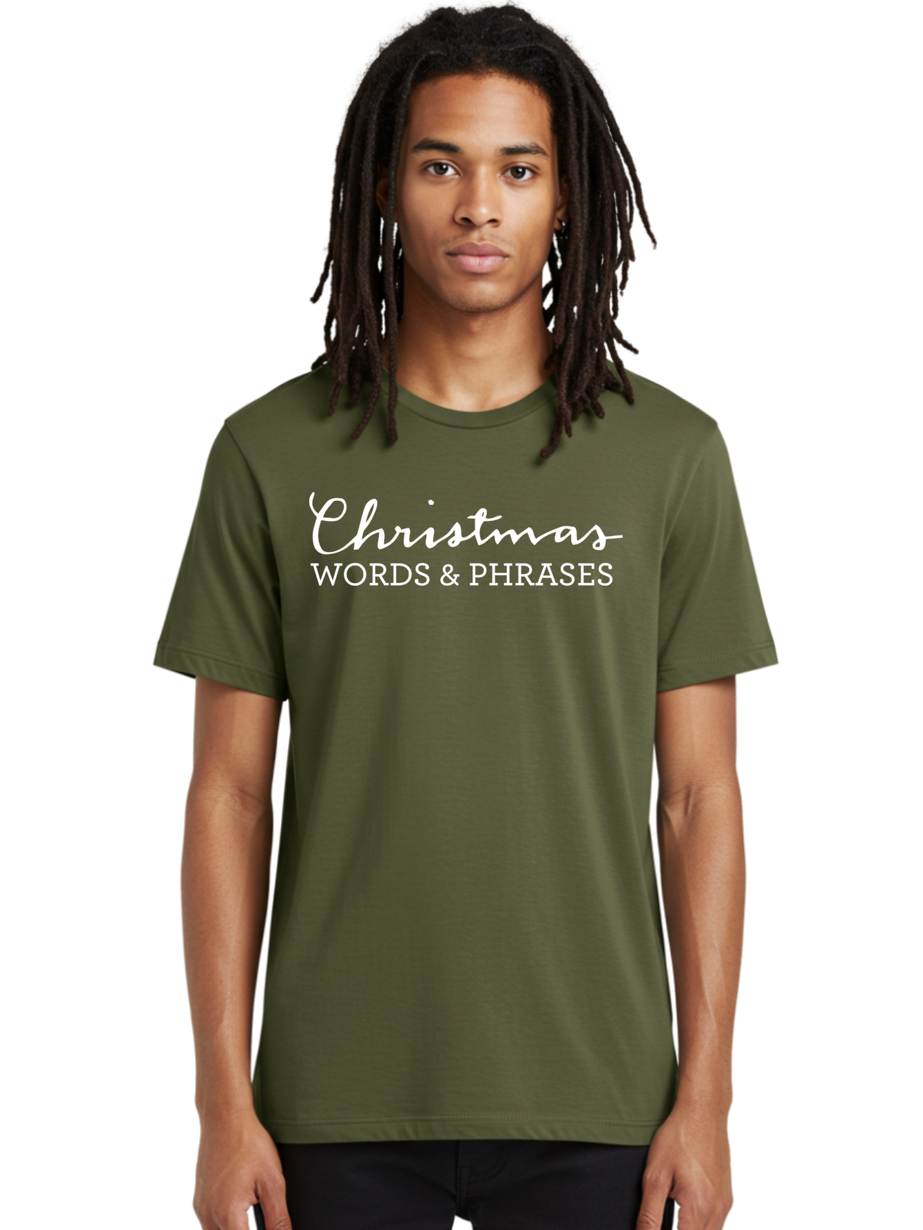 Christmas-Words-Phrases Men'S Graphic Tee, 100% Cotton, Comfortable Casual Summer Wear, Machine Washable, Christmas Words, Holiday Phrases, Festive Language, Christmas Vocabulary, Winter Phrases, Seasonal Expressions, Christmas Terminology -  Aaa830 14