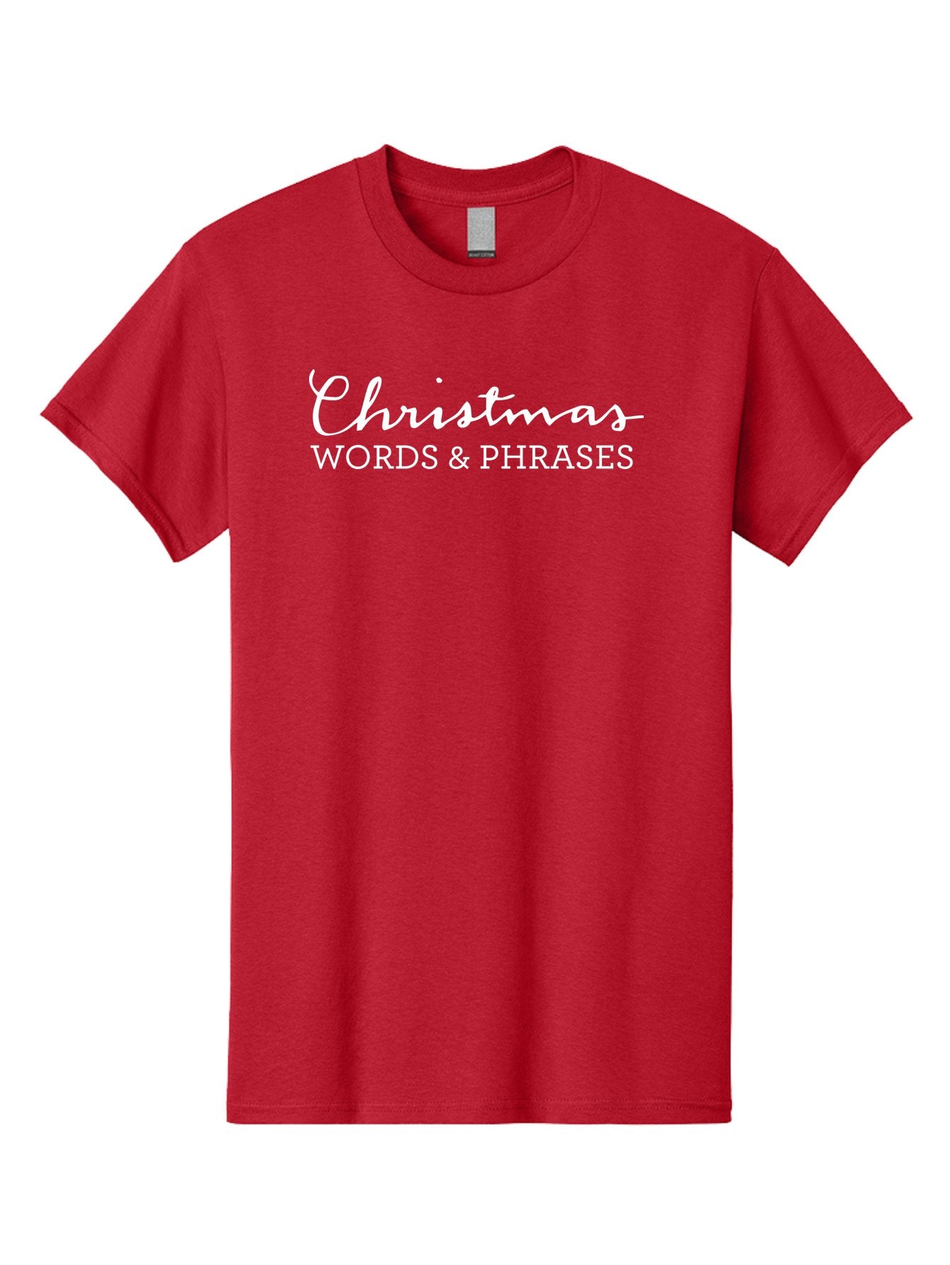 Christmas-Words-Phrases Men'S Graphic Tee, 100% Cotton, Comfortable Casual Summer Wear, Machine Washable, Christmas Words, Holiday Phrases, Festive Language, Christmas Vocabulary, Winter Phrases, Seasonal Expressions, Christmas Terminology -  Aaa830 14