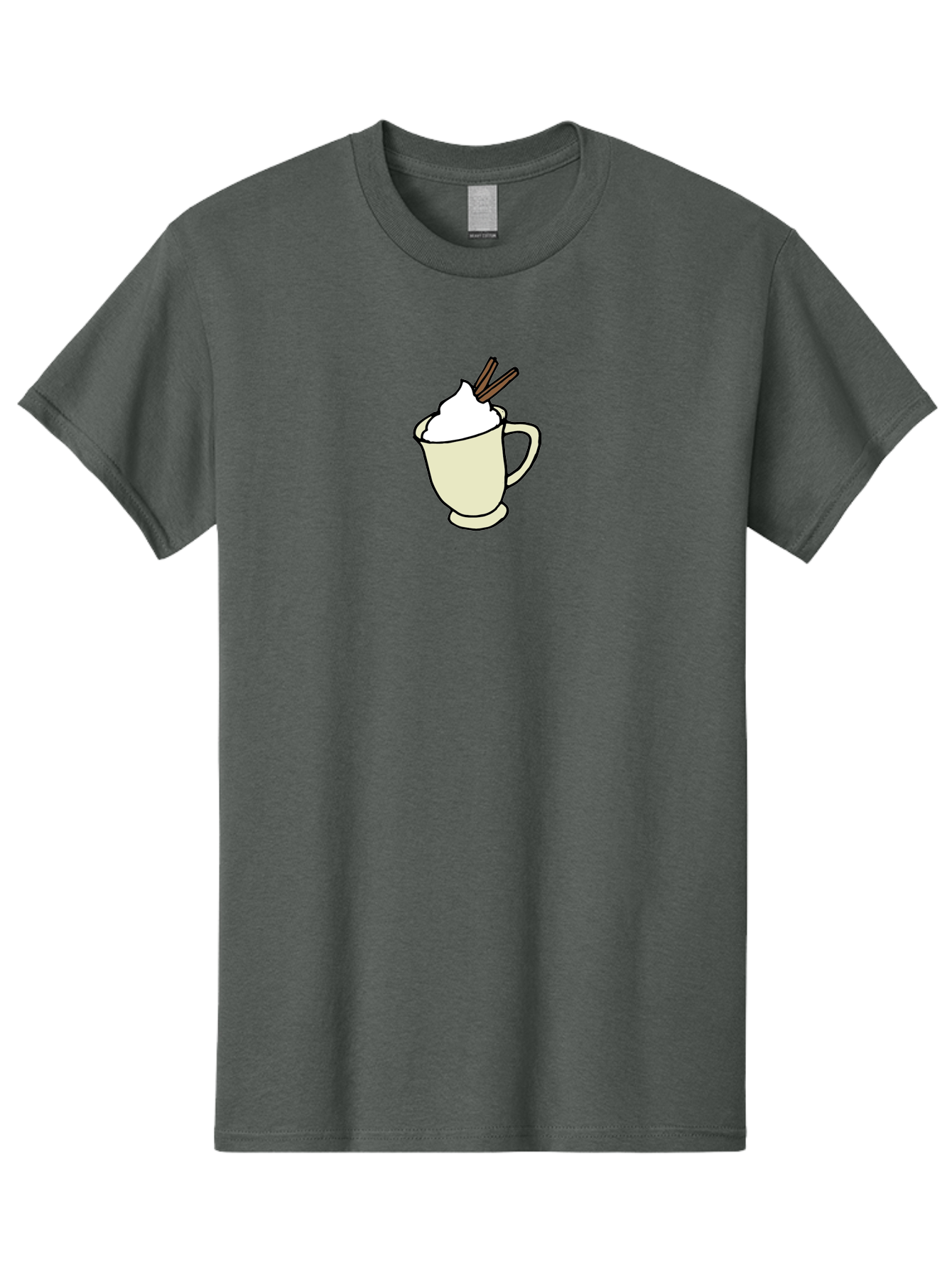 Cinnamon-Cappuccino Men'S Graphic Tee, 100% Cotton, Comfortable Casual Summer Wear, Machine Washable, Hot Chocolate, Whipped Cream, Cinnamon Sticks, Warm Beverage, Coffee Drink, Sweet Treat, Comforting Drink, Creamy Texture -  Aaa833 3