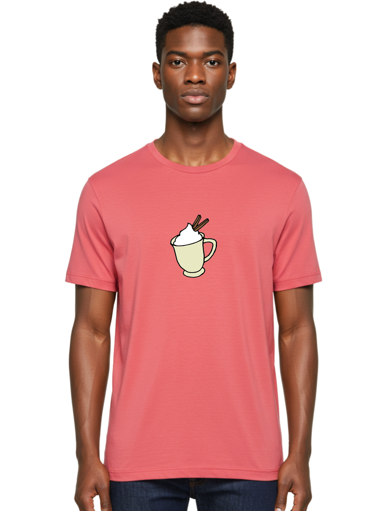 Cinnamon-Cappuccino Men'S Graphic Tee, 100% Cotton, Comfortable Casual Summer Wear, Machine Washable, Hot Chocolate, Whipped Cream, Cinnamon Sticks, Warm Beverage, Coffee Drink, Sweet Treat, Comforting Drink, Creamy Texture -  Aaa833 6