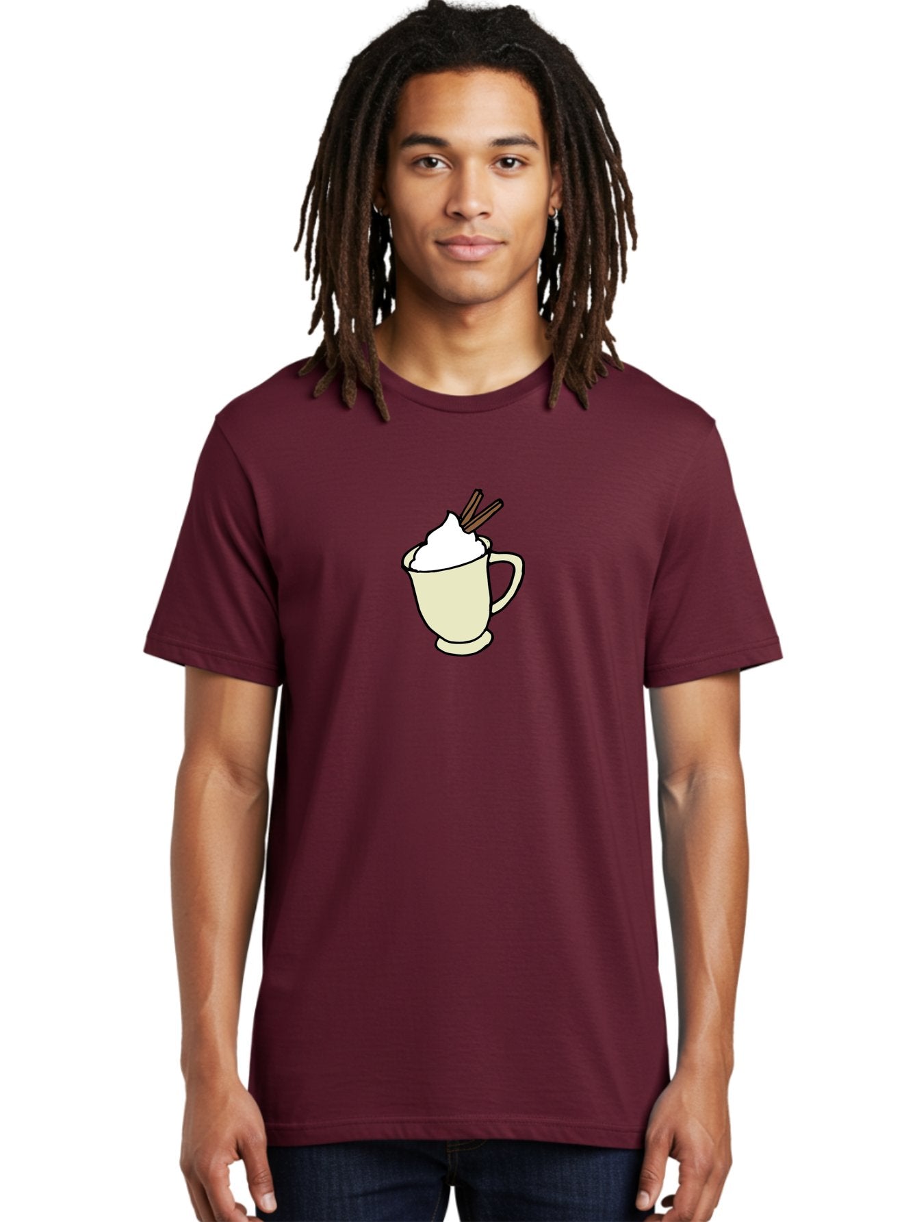 Cinnamon-Cappuccino Men'S Graphic Tee, 100% Cotton, Comfortable Casual Summer Wear, Machine Washable, Hot Chocolate, Whipped Cream, Cinnamon Sticks, Warm Beverage, Coffee Drink, Sweet Treat, Comforting Drink, Creamy Texture -  Aaa833 29