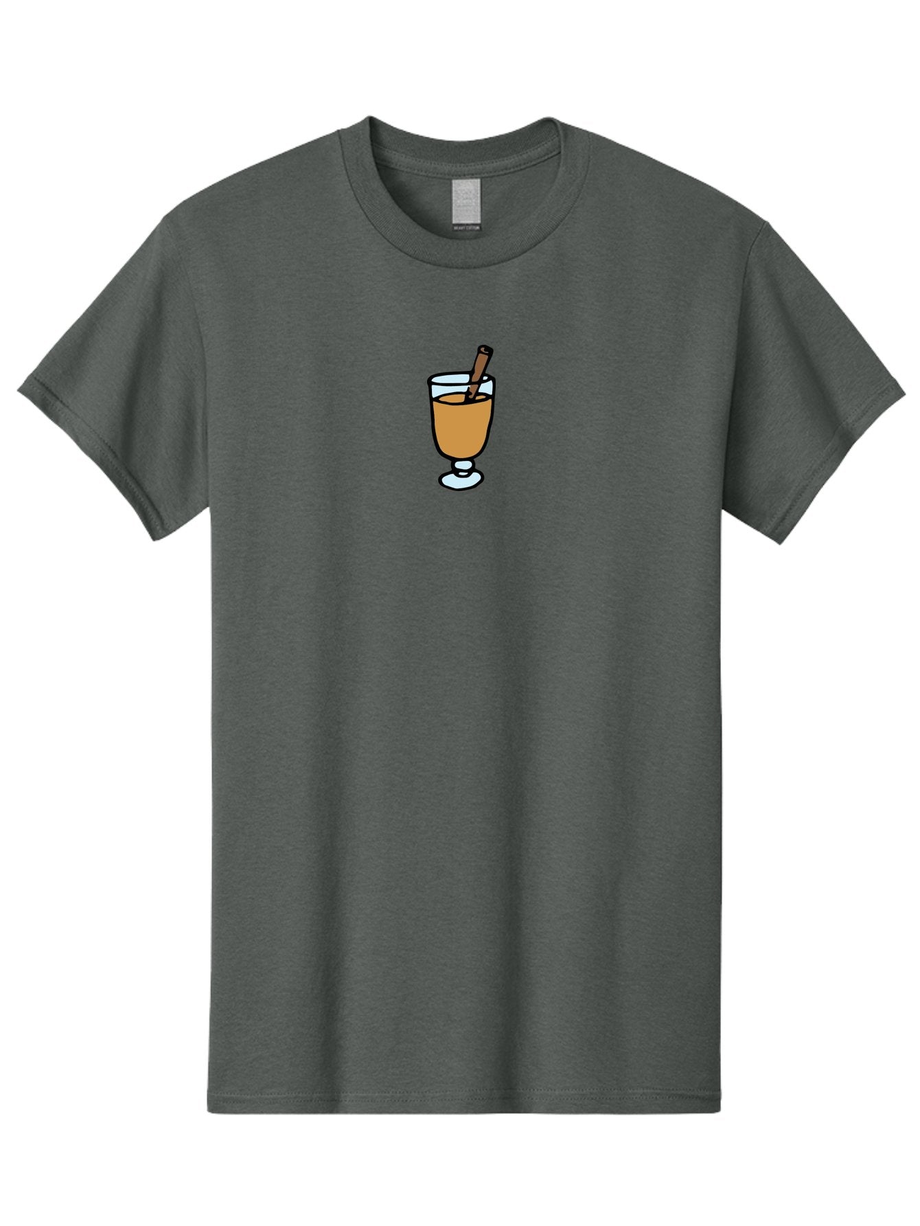 Cinnamon-Cocktail Men'S Graphic Tee, 100% Cotton, Comfortable Casual Summer Wear, Machine Washable, Glass Of Warm Drink, Cinnamon Stick, Autumn Beverage, Cozy Atmosphere, Comforting Drink, Spicy Flavor, Festive Treat, Hot Cider, -  Aaa834