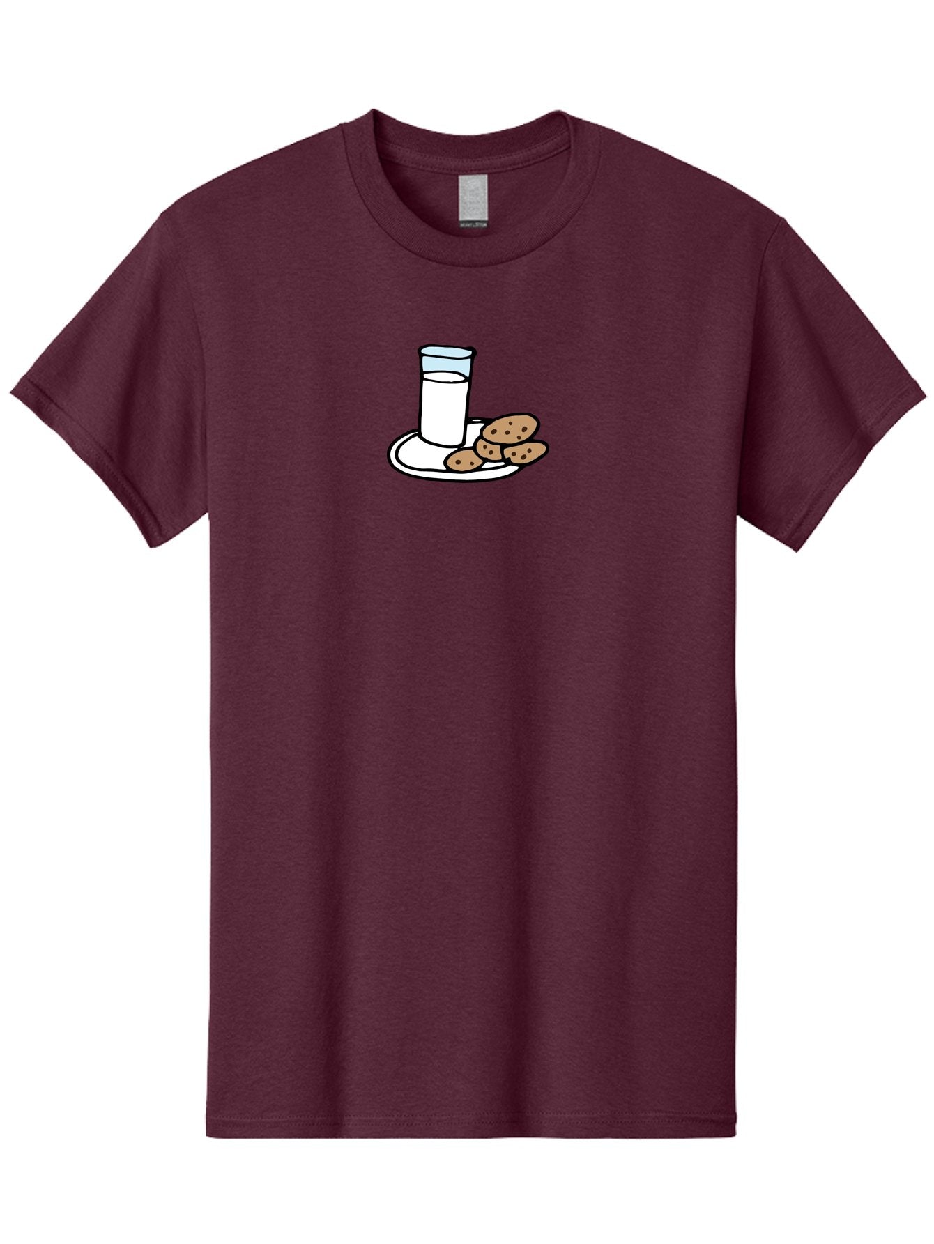 Cookies-And-Milk Men'S Graphic Tee, 100% Cotton, Comfortable Casual Summer Wear, Machine Washable, Glass Of Milk, Chocolate Chip Cookies, Sweet Treats, Snack Time, Comfort Food, Cookies And Milk, Cookie Love, Milk And Cookies -  Aaa840