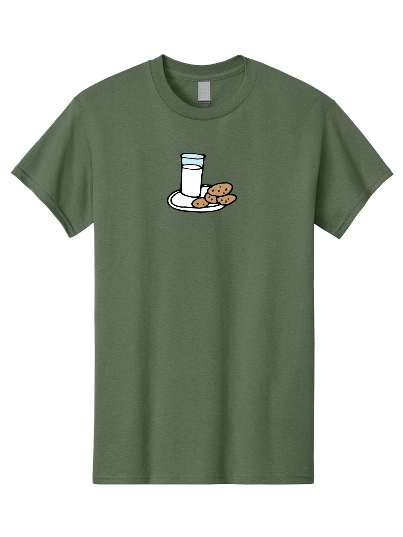 Cookies-And-Milk Men'S Graphic Tee, 100% Cotton, Comfortable Casual Summer Wear, Machine Washable, Glass Of Milk, Chocolate Chip Cookies, Sweet Treats, Snack Time, Comfort Food, Cookies And Milk, Cookie Love, Milk And Cookies -  Aaa840 5