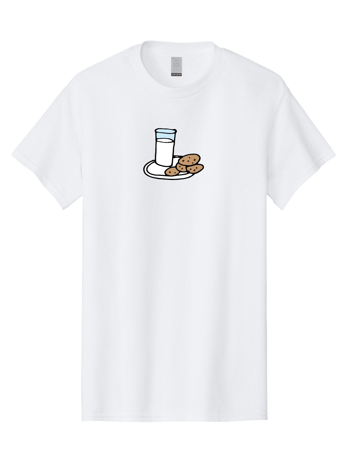 Cookies-And-Milk Men'S Graphic Tee, 100% Cotton, Comfortable Casual Summer Wear, Machine Washable, Glass Of Milk, Chocolate Chip Cookies, Sweet Treats, Snack Time, Comfort Food, Cookies And Milk, Cookie Love, Milk And Cookies -  Aaa840 4