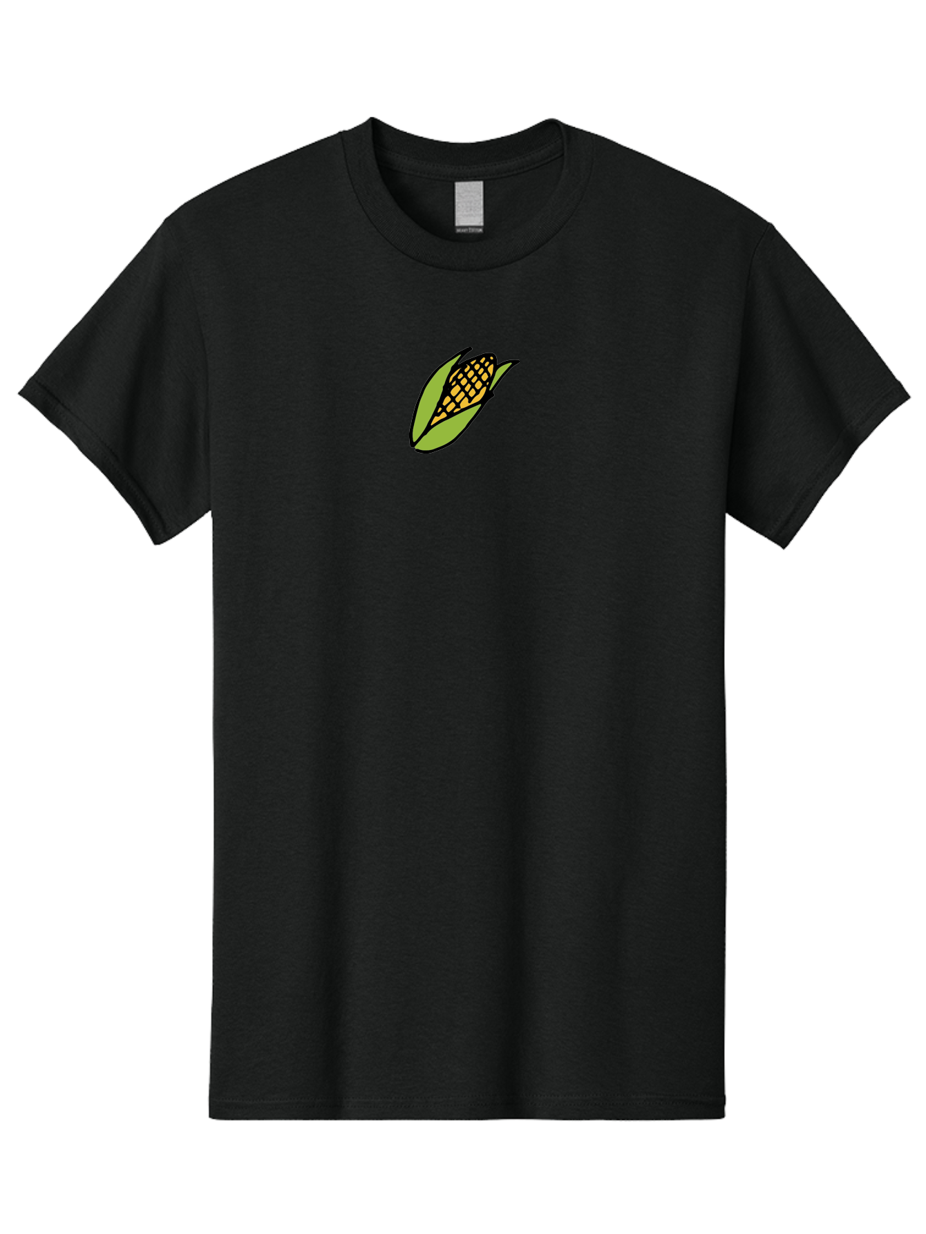 Corn-On-Cob Men'S Graphic Tee, 100% Cotton, Comfortable Casual Summer Wear, Machine Washable, Ear Of Corn, Yellow Kernels, Green Husk, Black Outline, Cartoon Style, Illustration, Vegetable, Food, Agriculture, Harvest -  Aaa841