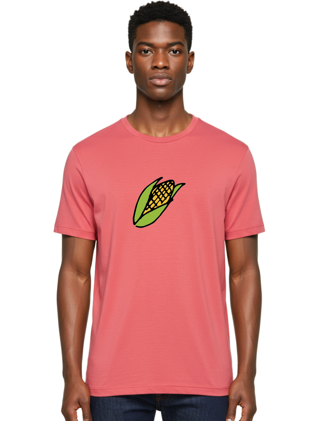 Corn-On-Cob Men'S Graphic Tee, 100% Cotton, Comfortable Casual Summer Wear, Machine Washable, Ear Of Corn, Yellow Kernels, Green Husk, Black Outline, Cartoon Style, Illustration, Vegetable, Food, Agriculture, Harvest -  Aaa841 6