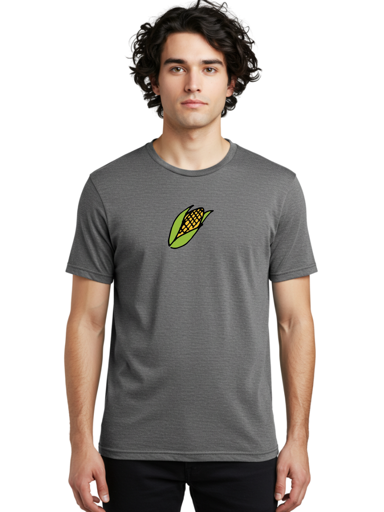 Corn-On-Cob Men'S Graphic Tee, 100% Cotton, Comfortable Casual Summer Wear, Machine Washable, Ear Of Corn, Yellow Kernels, Green Husk, Black Outline, Cartoon Style, Illustration, Vegetable, Food, Agriculture, Harvest -  Aaa841 10