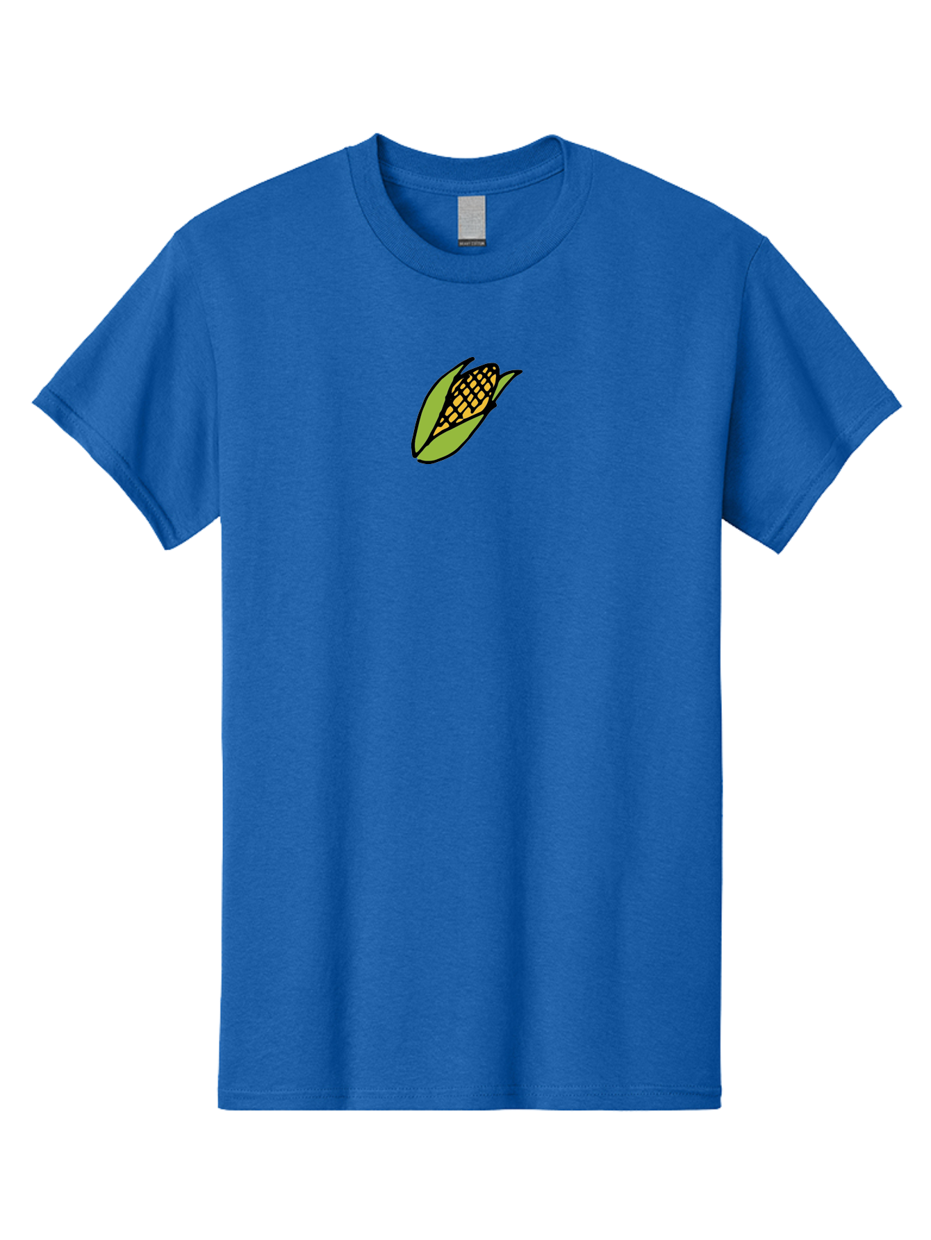 Corn-On-Cob Men'S Graphic Tee, 100% Cotton, Comfortable Casual Summer Wear, Machine Washable, Ear Of Corn, Yellow Kernels, Green Husk, Black Outline, Cartoon Style, Illustration, Vegetable, Food, Agriculture, Harvest -  Aaa841 25
