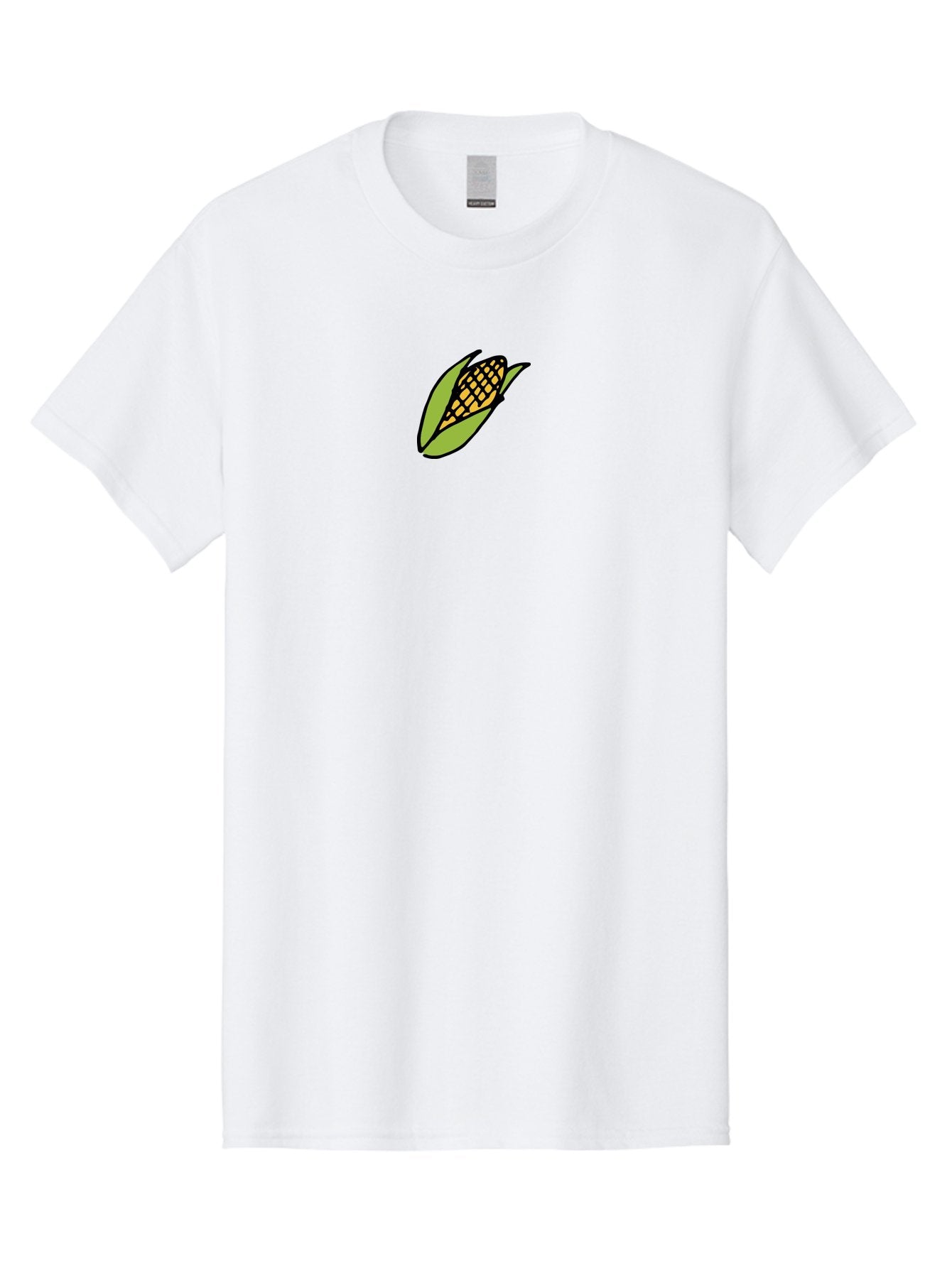 Corn-On-Cob Men'S Graphic Tee, 100% Cotton, Comfortable Casual Summer Wear, Machine Washable, Ear Of Corn, Yellow Kernels, Green Husk, Black Outline, Cartoon Style, Illustration, Vegetable, Food, Agriculture, Harvest -  Aaa841 12