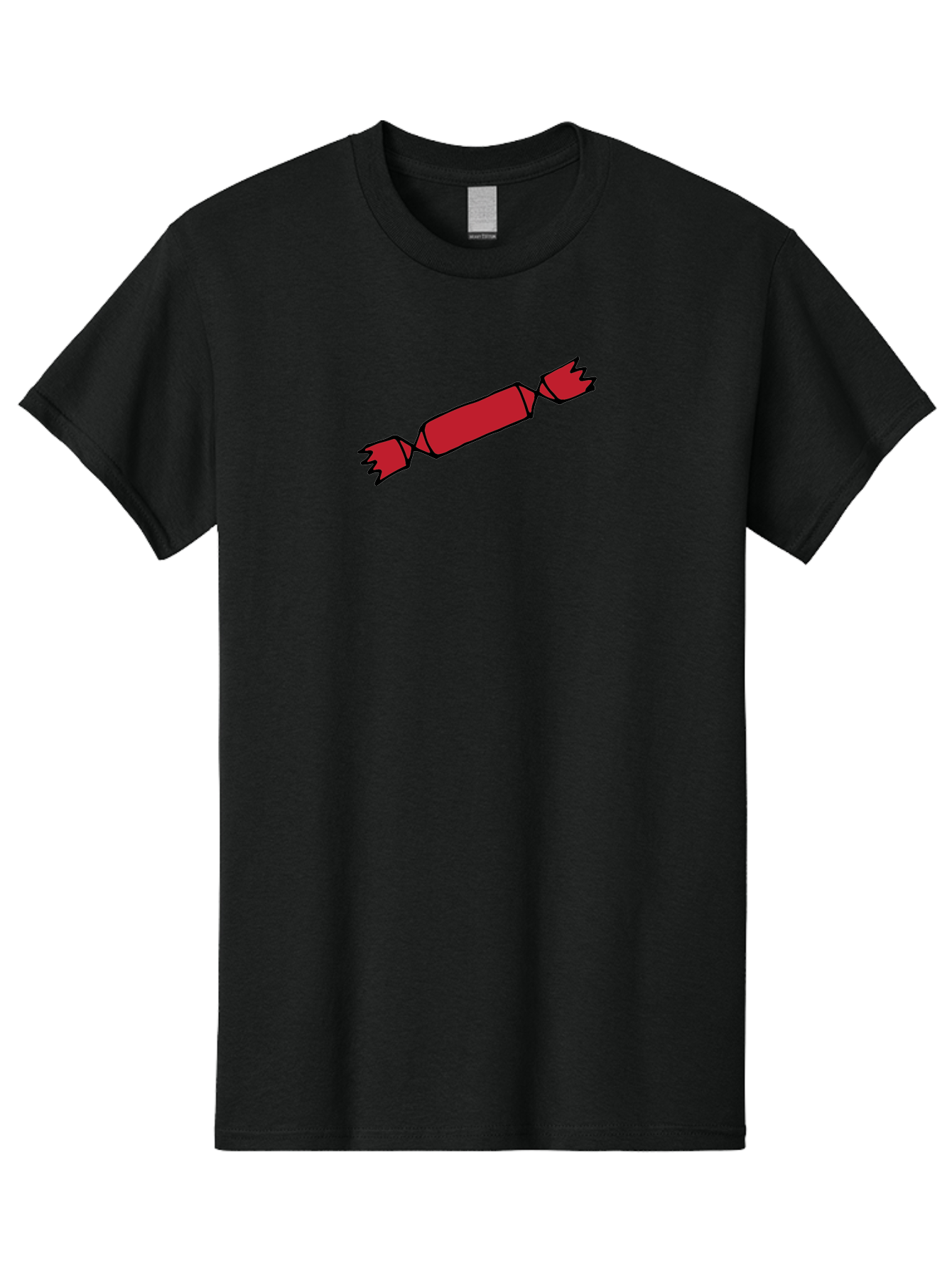 Cracker Men'S Graphic Tee, 100% Cotton, Comfortable Casual Summer Wear, Machine Washable, Cartoon Cracker, Red Firecracker, Celebration, Party Popper, Festive, Holiday, Red Color, Cartoon Style -  Aaa842