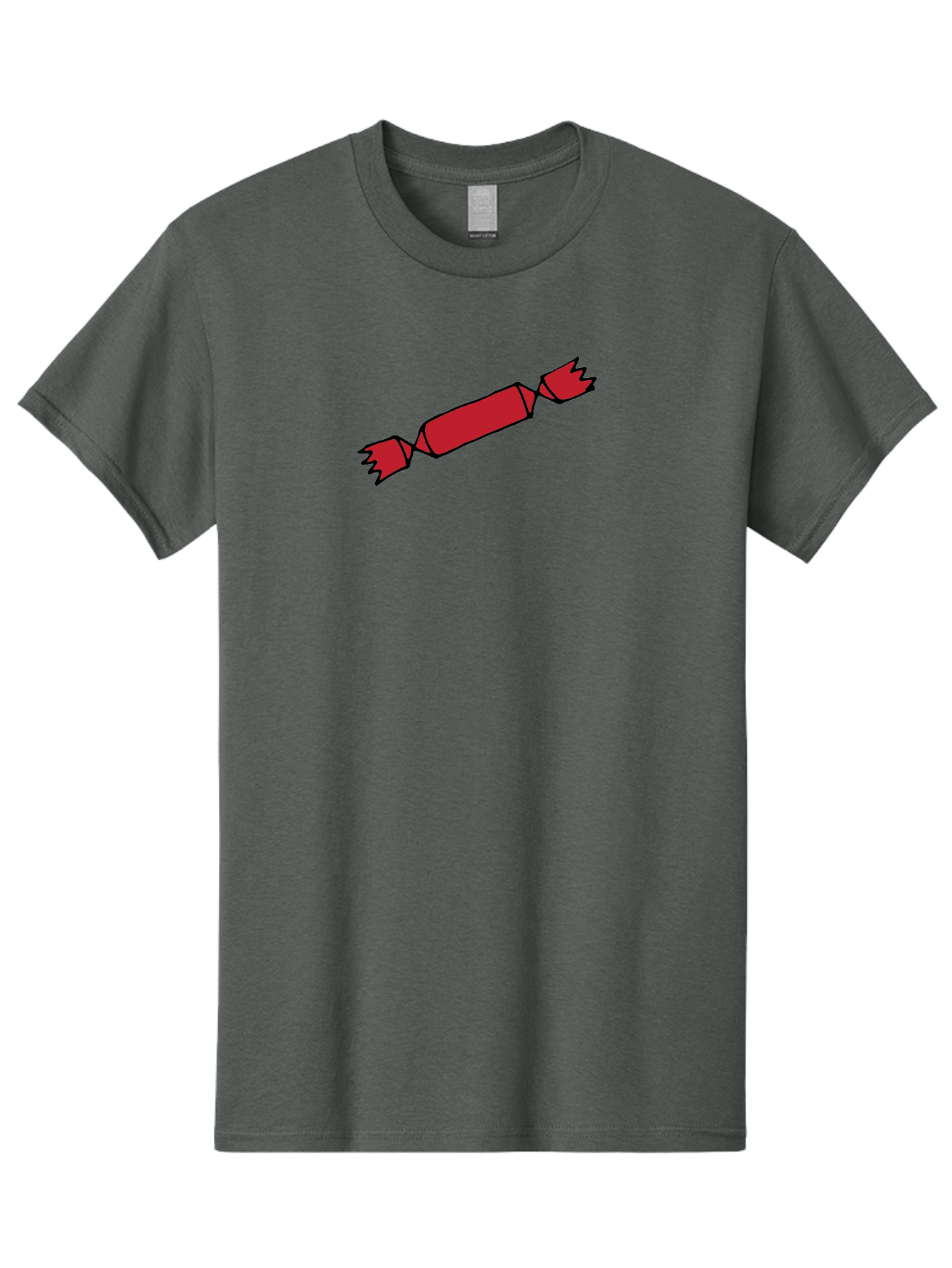 Cracker Men'S Graphic Tee, 100% Cotton, Comfortable Casual Summer Wear, Machine Washable, Cartoon Cracker, Red Firecracker, Celebration, Party Popper, Festive, Holiday, Red Color, Cartoon Style -  Aaa842 3