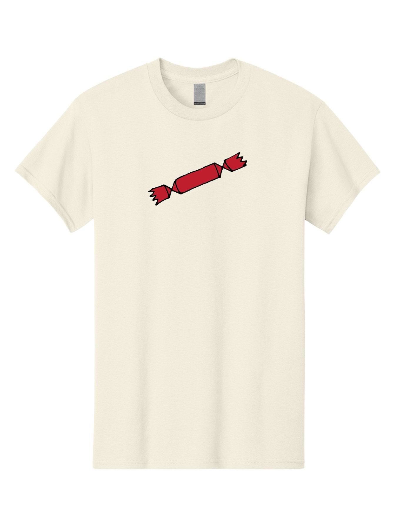 Cracker Men'S Graphic Tee, 100% Cotton, Comfortable Casual Summer Wear, Machine Washable, Cartoon Cracker, Red Firecracker, Celebration, Party Popper, Festive, Holiday, Red Color, Cartoon Style -  Aaa842