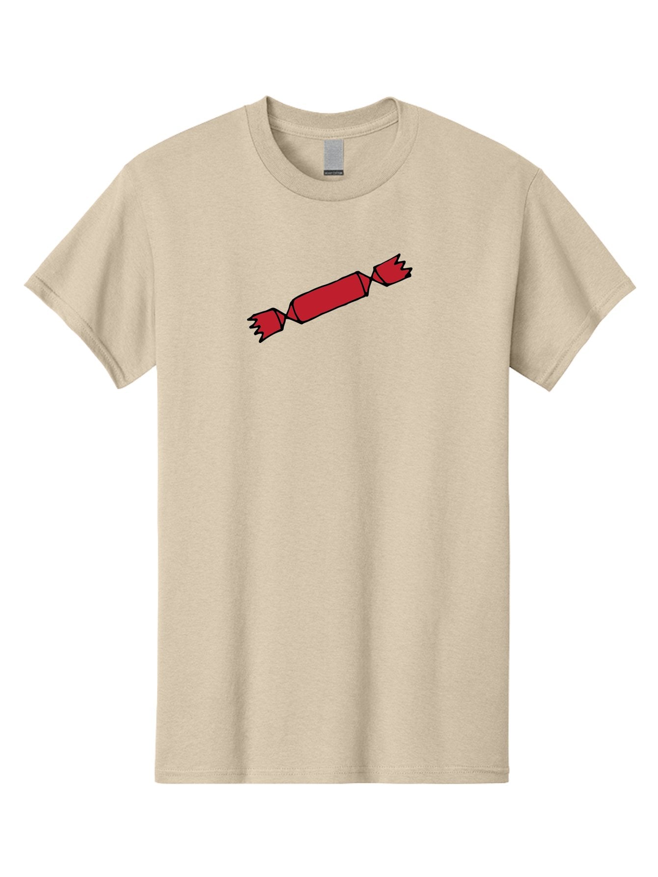 Cracker Men'S Graphic Tee, 100% Cotton, Comfortable Casual Summer Wear, Machine Washable, Cartoon Cracker, Red Firecracker, Celebration, Party Popper, Festive, Holiday, Red Color, Cartoon Style -  Aaa842 3