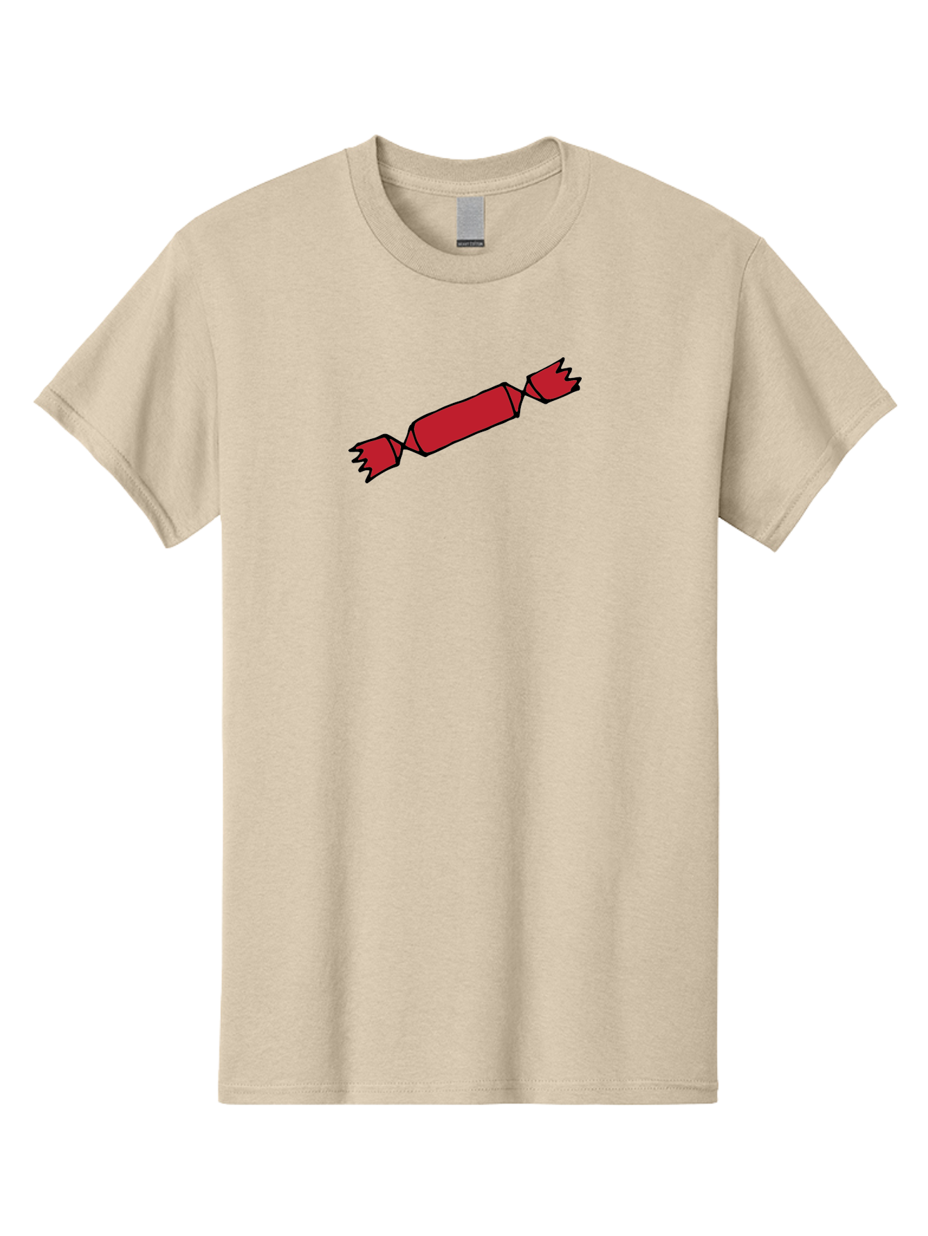 Cracker Men'S Graphic Tee, 100% Cotton, Comfortable Casual Summer Wear, Machine Washable, Cartoon Cracker, Red Firecracker, Celebration, Party Popper, Festive, Holiday, Red Color, Cartoon Style -  Aaa842 27