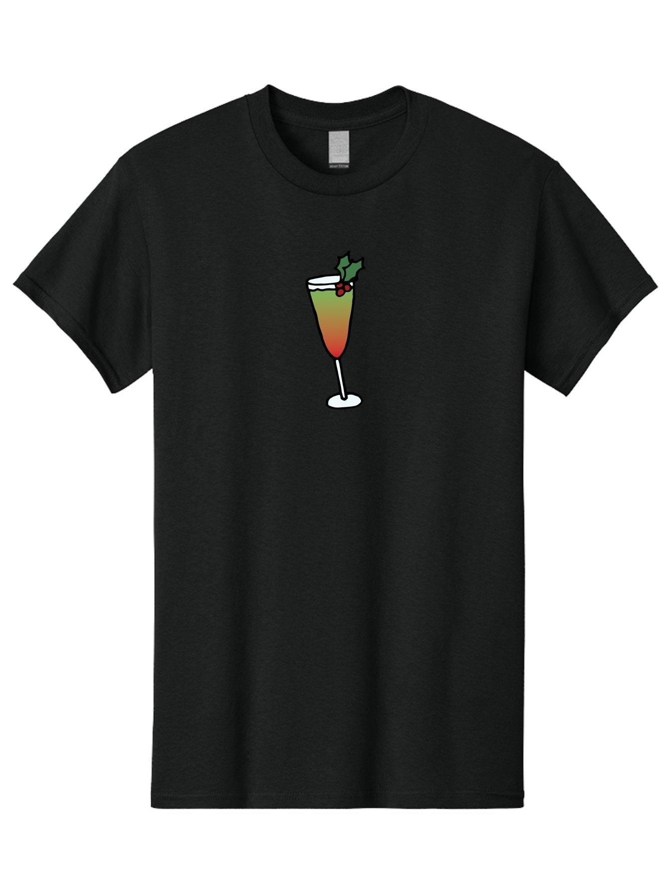 Cranberry-Christmas-Cocktail Men'S Graphic Tee, 100% Cotton, Comfortable Casual Summer Wear, Machine Washable, Holiday Cocktail, Festive Drink, Cranberry Martini, Champagne Flute, Holly Garnish, Red Berries, Christmas Drink, Party Beverage, -  Aaa843 3