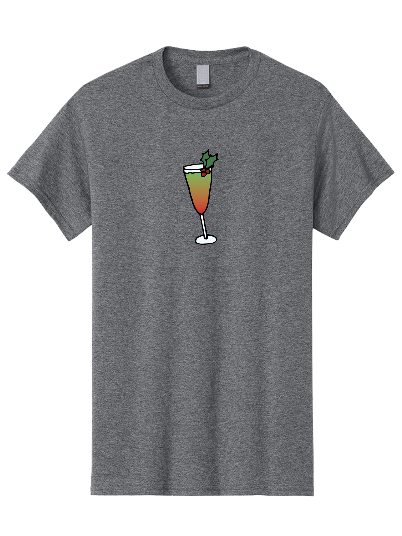 Cranberry-Christmas-Cocktail Men'S Graphic Tee, 100% Cotton, Comfortable Casual Summer Wear, Machine Washable, Holiday Cocktail, Festive Drink, Cranberry Martini, Champagne Flute, Holly Garnish, Red Berries, Christmas Drink, Party Beverage, -  Aaa843