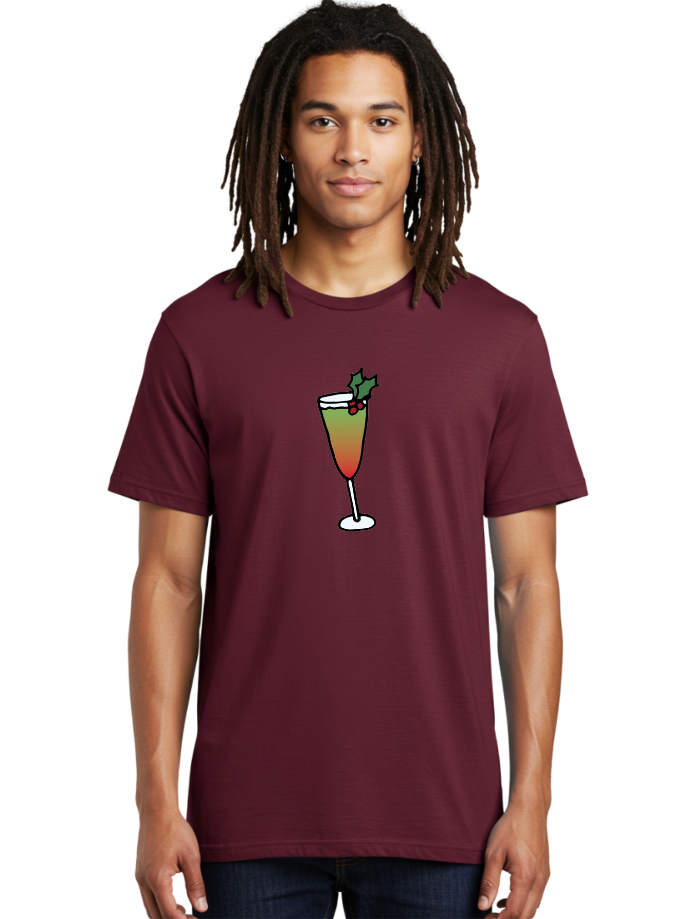 Cranberry-Christmas-Cocktail Men'S Graphic Tee, 100% Cotton, Comfortable Casual Summer Wear, Machine Washable, Holiday Cocktail, Festive Drink, Cranberry Martini, Champagne Flute, Holly Garnish, Red Berries, Christmas Drink, Party Beverage, -  Aaa843 20