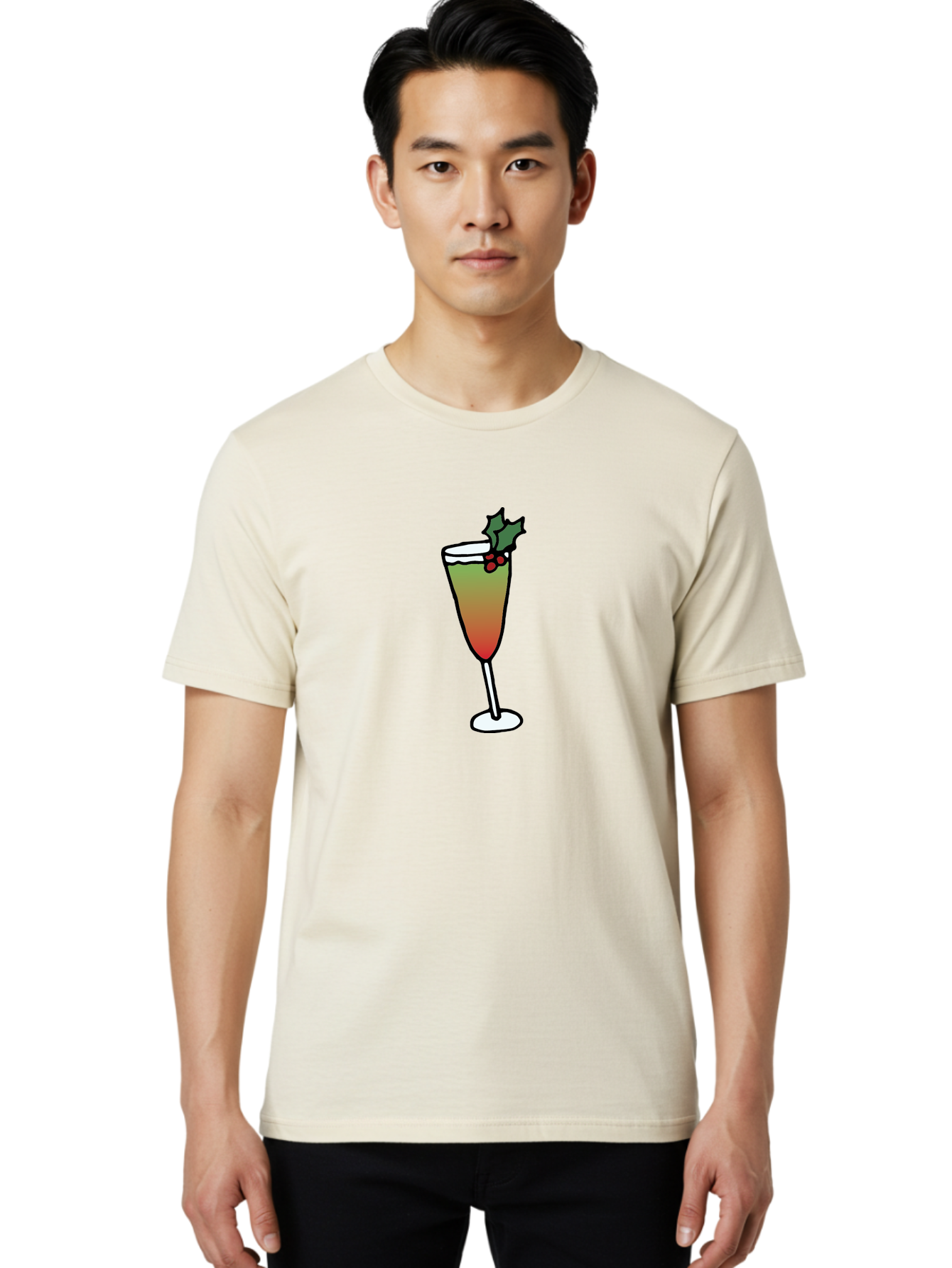 Cranberry-Christmas-Cocktail Men'S Graphic Tee, 100% Cotton, Comfortable Casual Summer Wear, Machine Washable, Holiday Cocktail, Festive Drink, Cranberry Martini, Champagne Flute, Holly Garnish, Red Berries, Christmas Drink, Party Beverage, -  Aaa843 26
