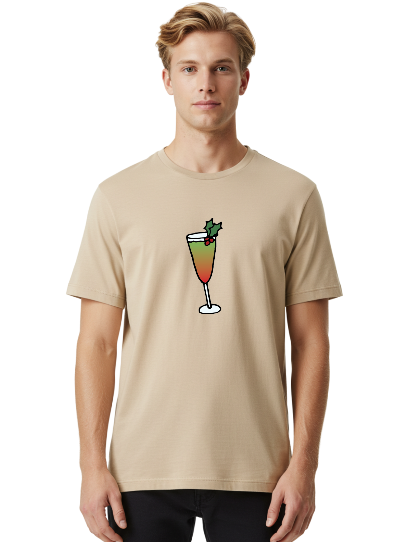 Cranberry-Christmas-Cocktail Men'S Graphic Tee, 100% Cotton, Comfortable Casual Summer Wear, Machine Washable, Holiday Cocktail, Festive Drink, Cranberry Martini, Champagne Flute, Holly Garnish, Red Berries, Christmas Drink, Party Beverage, -  Aaa843 8