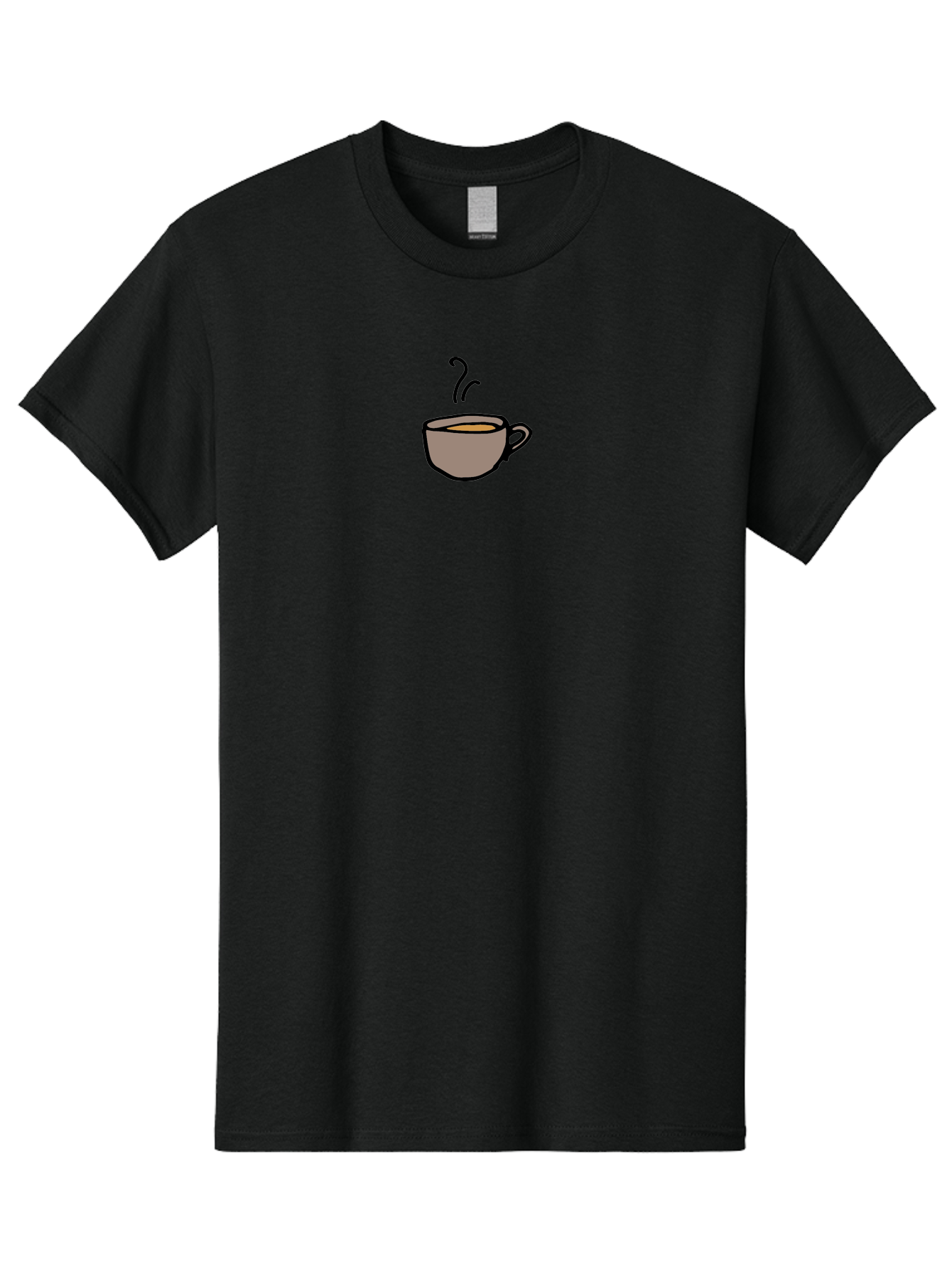 Cup-Of-Coffee-1 Men'S Graphic Tee, 100% Cotton, Comfortable Casual Summer Wear, Machine Washable, Steaming Cup, Coffee Beverage, Brown Liquid, Cartoon Illustration, Coffee Break, Morning Routine, Warm Drink, Simple Design -  Aaa844
