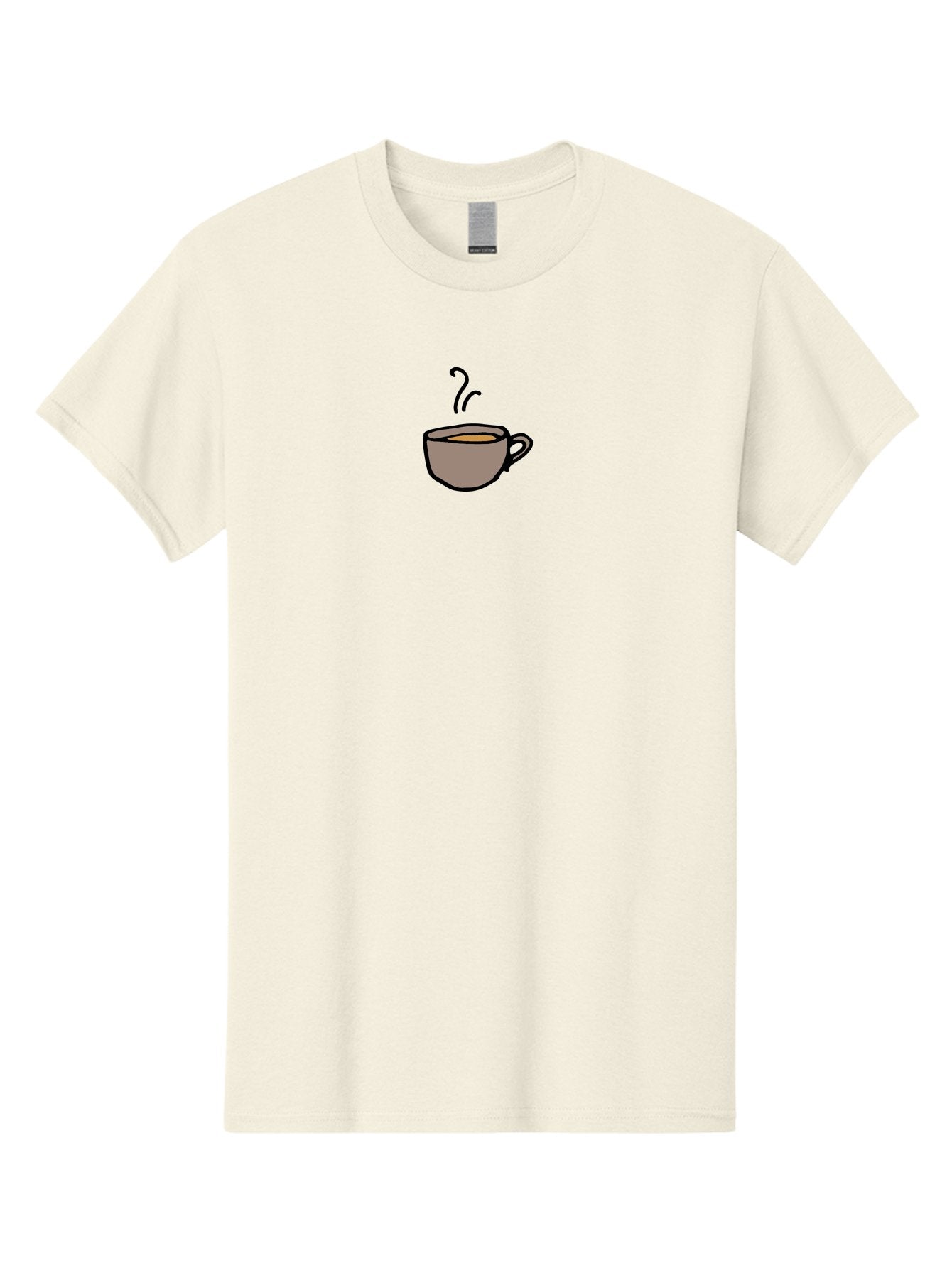 Cup-Of-Coffee-1 Men'S Graphic Tee, 100% Cotton, Comfortable Casual Summer Wear, Machine Washable, Steaming Cup, Coffee Beverage, Brown Liquid, Cartoon Illustration, Coffee Break, Morning Routine, Warm Drink, Simple Design -  Aaa844 5