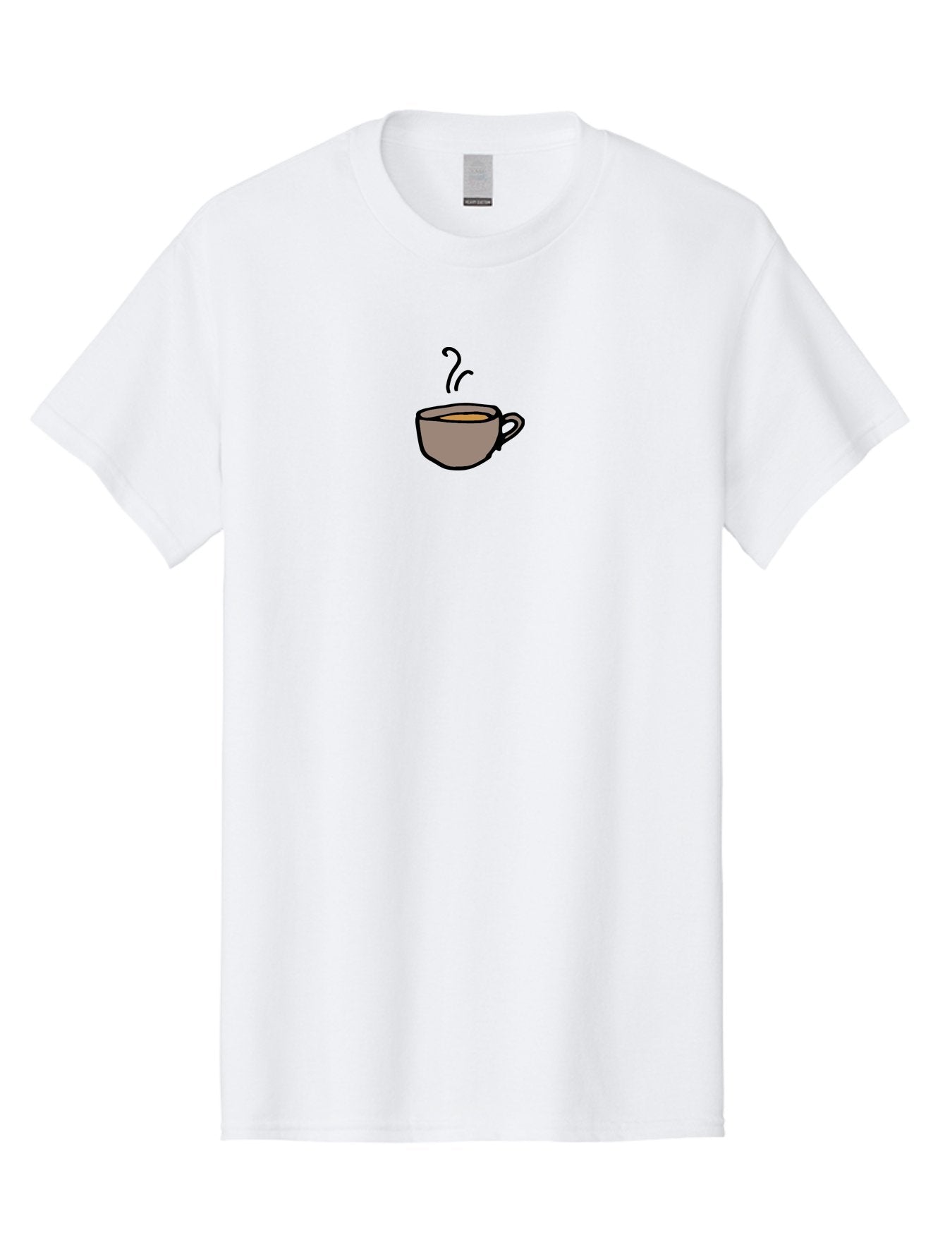 Cup-Of-Coffee-1 Men'S Graphic Tee, 100% Cotton, Comfortable Casual Summer Wear, Machine Washable, Steaming Cup, Coffee Beverage, Brown Liquid, Cartoon Illustration, Coffee Break, Morning Routine, Warm Drink, Simple Design -  Aaa844 11